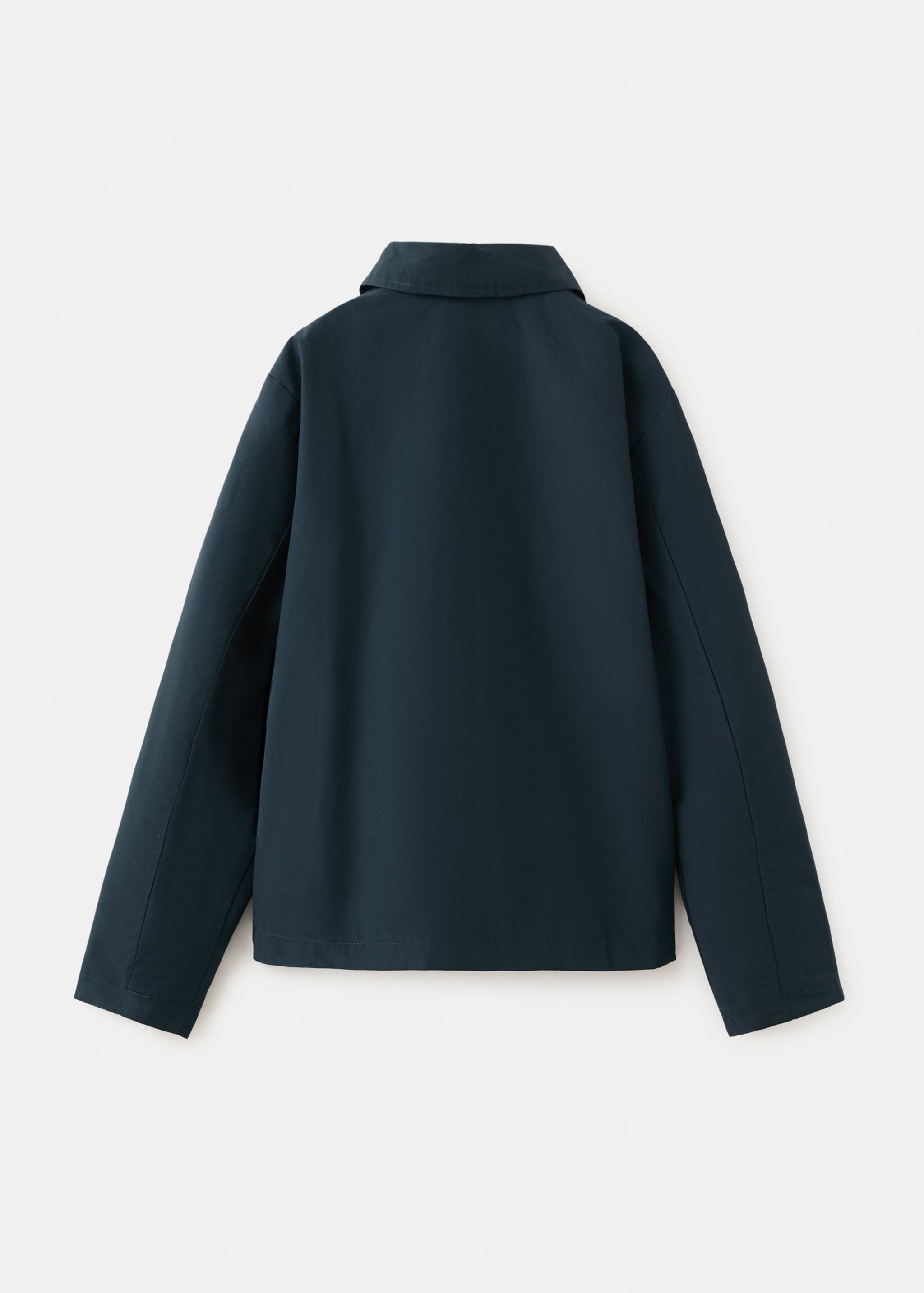 Jaqueta cotó coll estil camisa - Revers de l'article, Blau marí. Ref: 27075146-00.