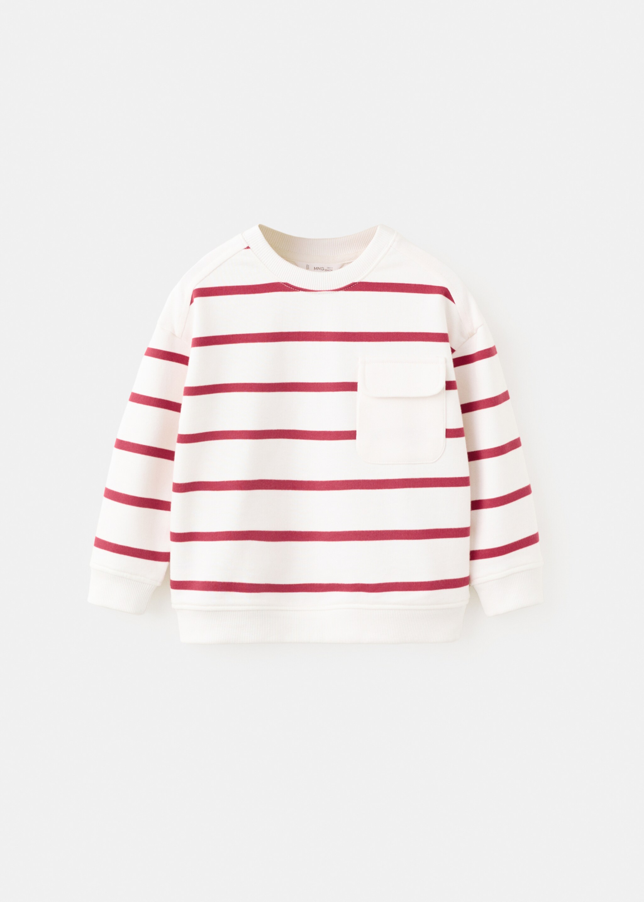 Pocket stripes sweatshirt - Article without model, Red. Ref: 27075152-00.
