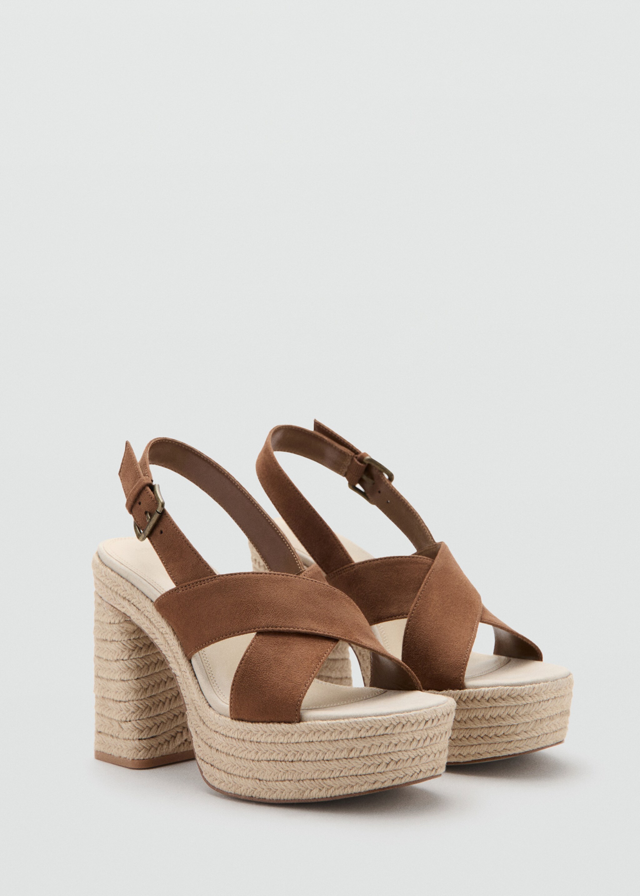 Espadrille strap sandal - Medium plane, Brown. Ref: 27075154-00.