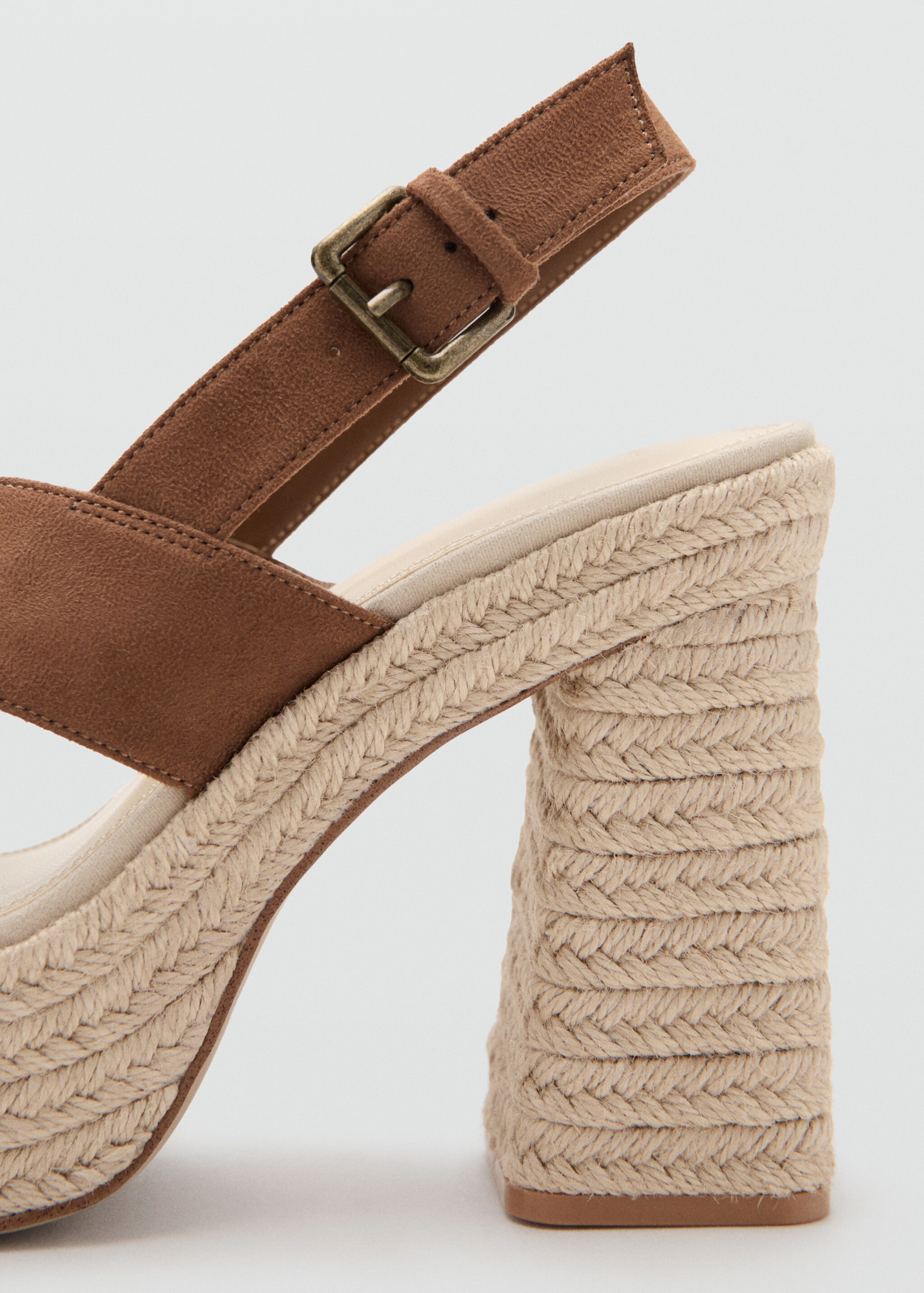 Espadrille strap sandal - Details of the article 1, Brown. Ref: 27075154-00.
