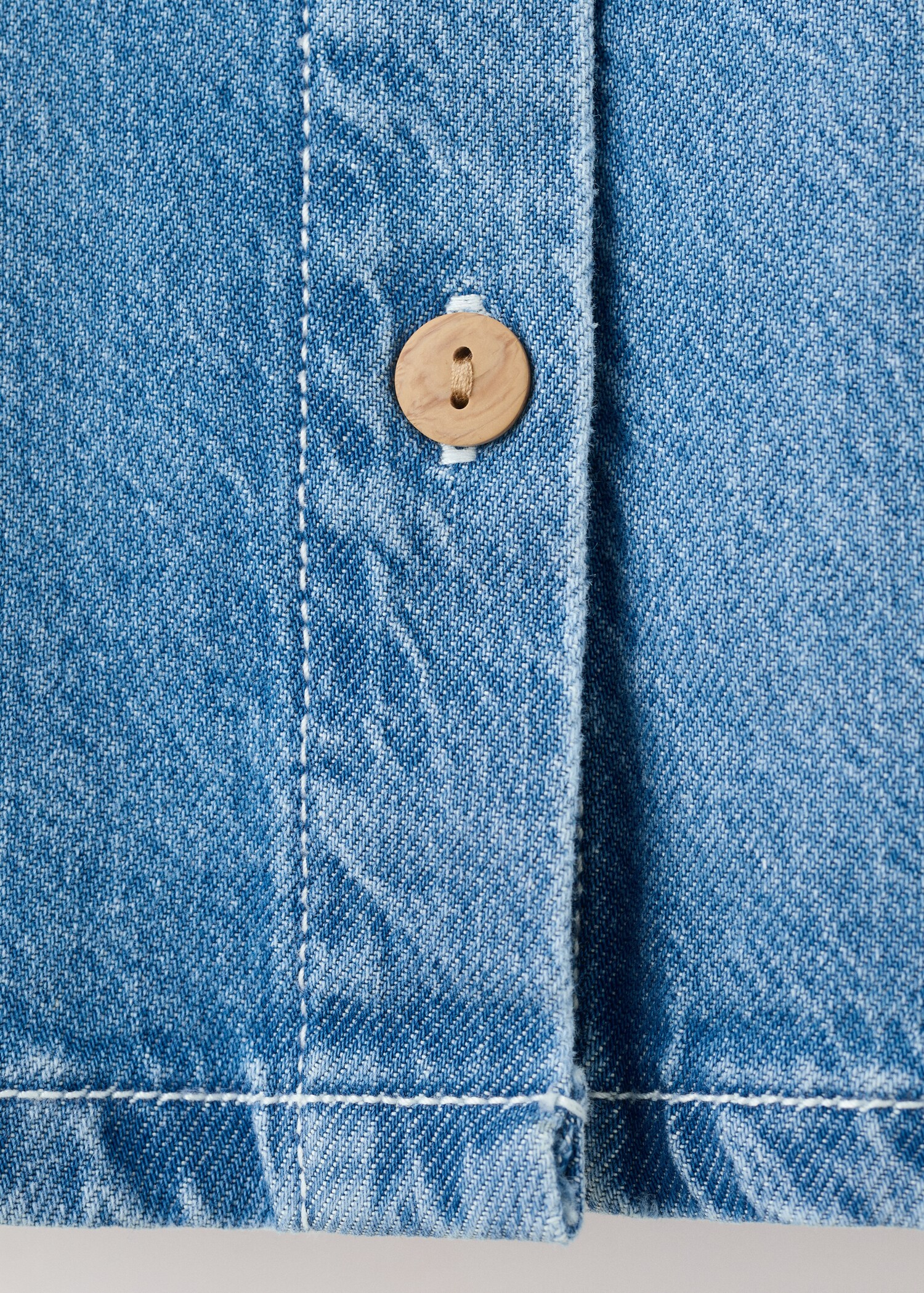 Chemisier en denim col babydoll - Détail de l'article 0