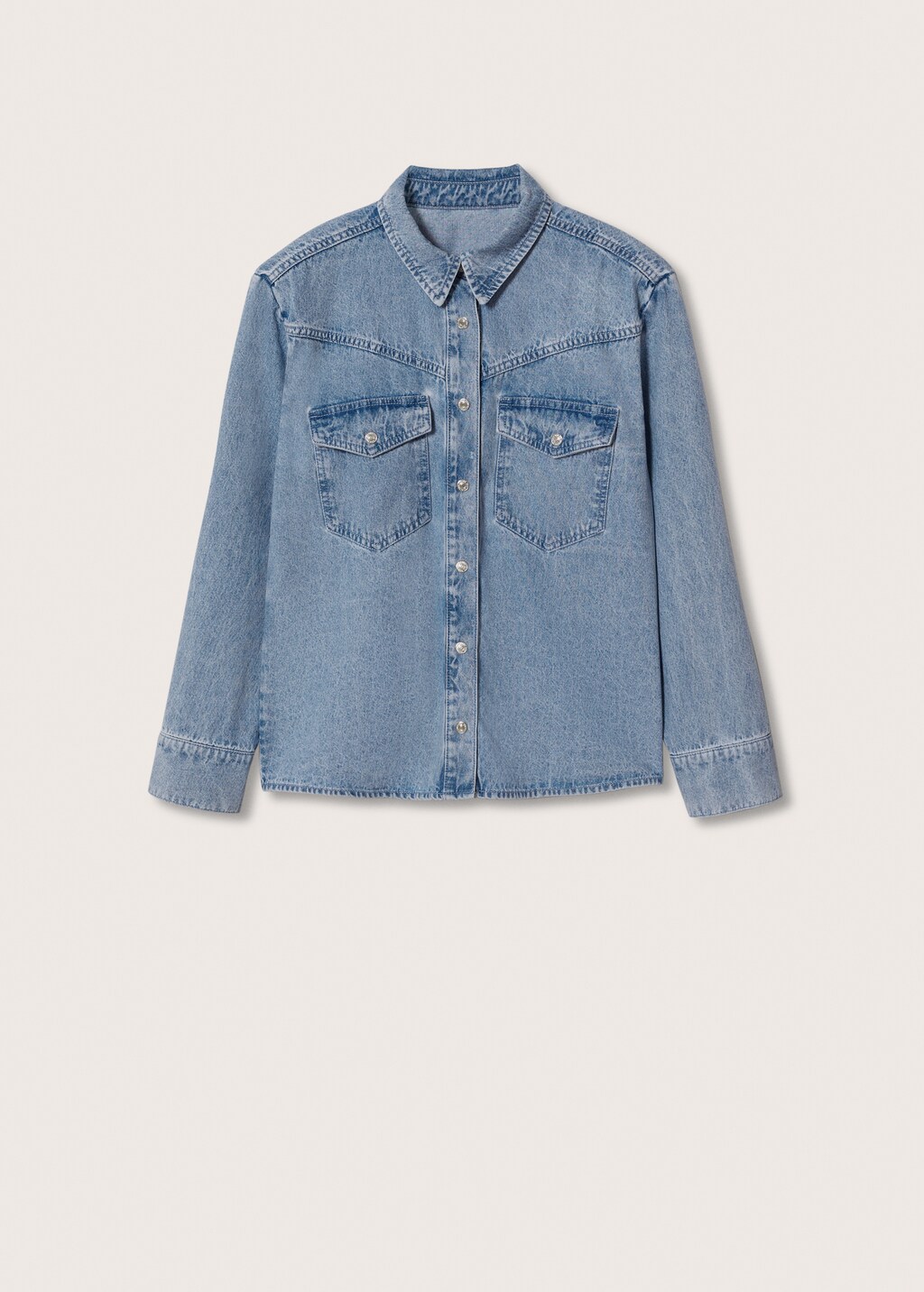 Denim shirt with shoulder pads Women MANGO Georgia