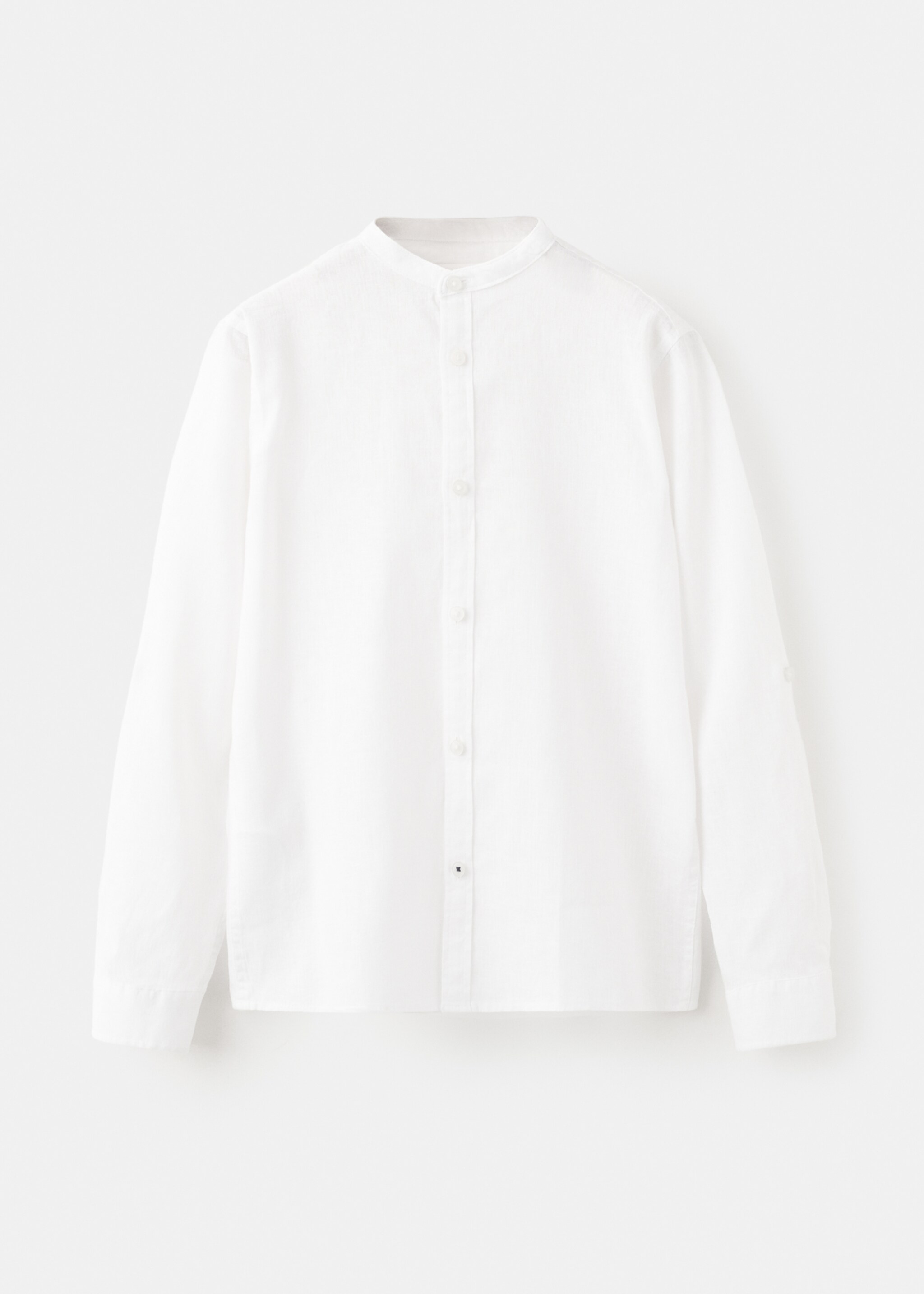 Linen-blend shirt - Article without model, White. Ref: 27075807-00.