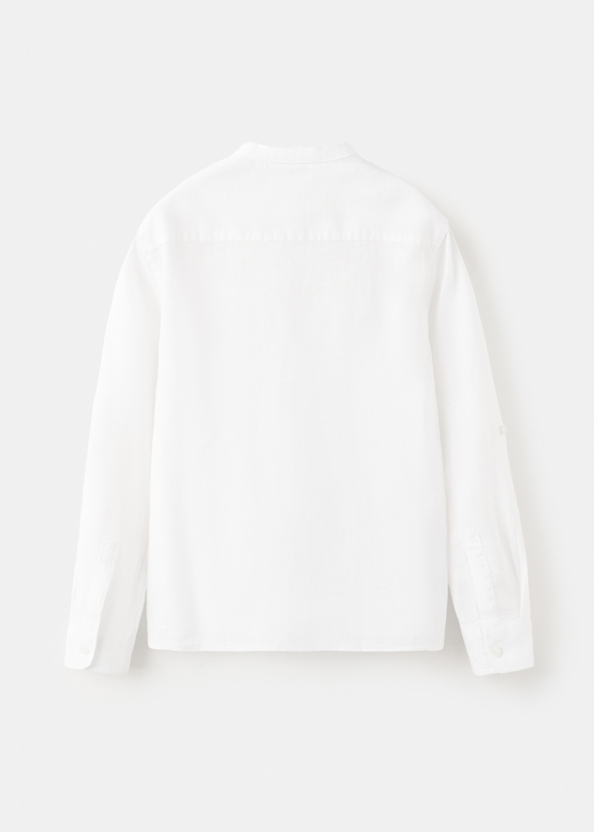 Linen-blend shirt - Reverse of the article, White. Ref: 27075807-00.