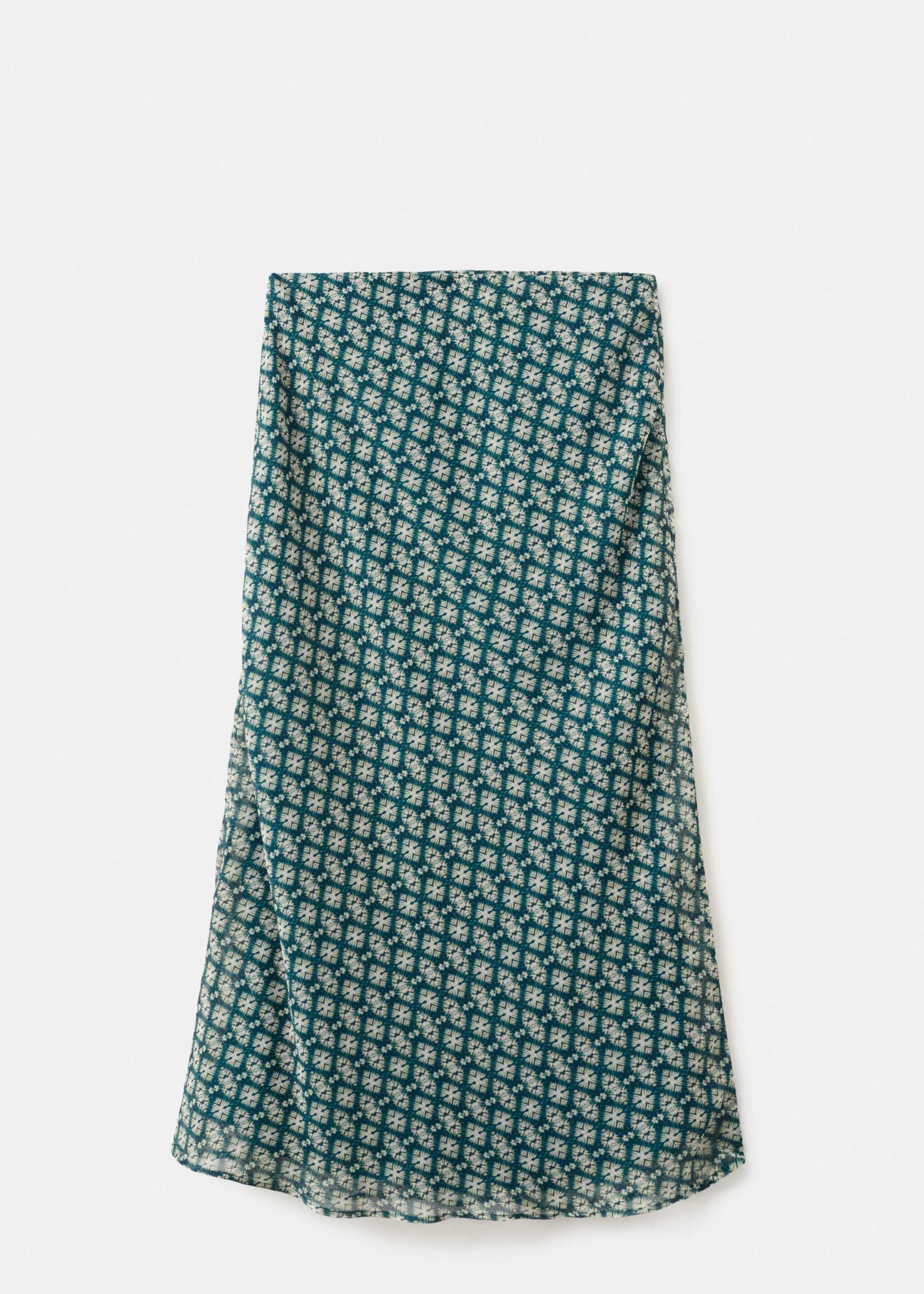 Jupe fluide imprimée - Article sans modèle, Bleu pétrole. Ref: 27075811-00.