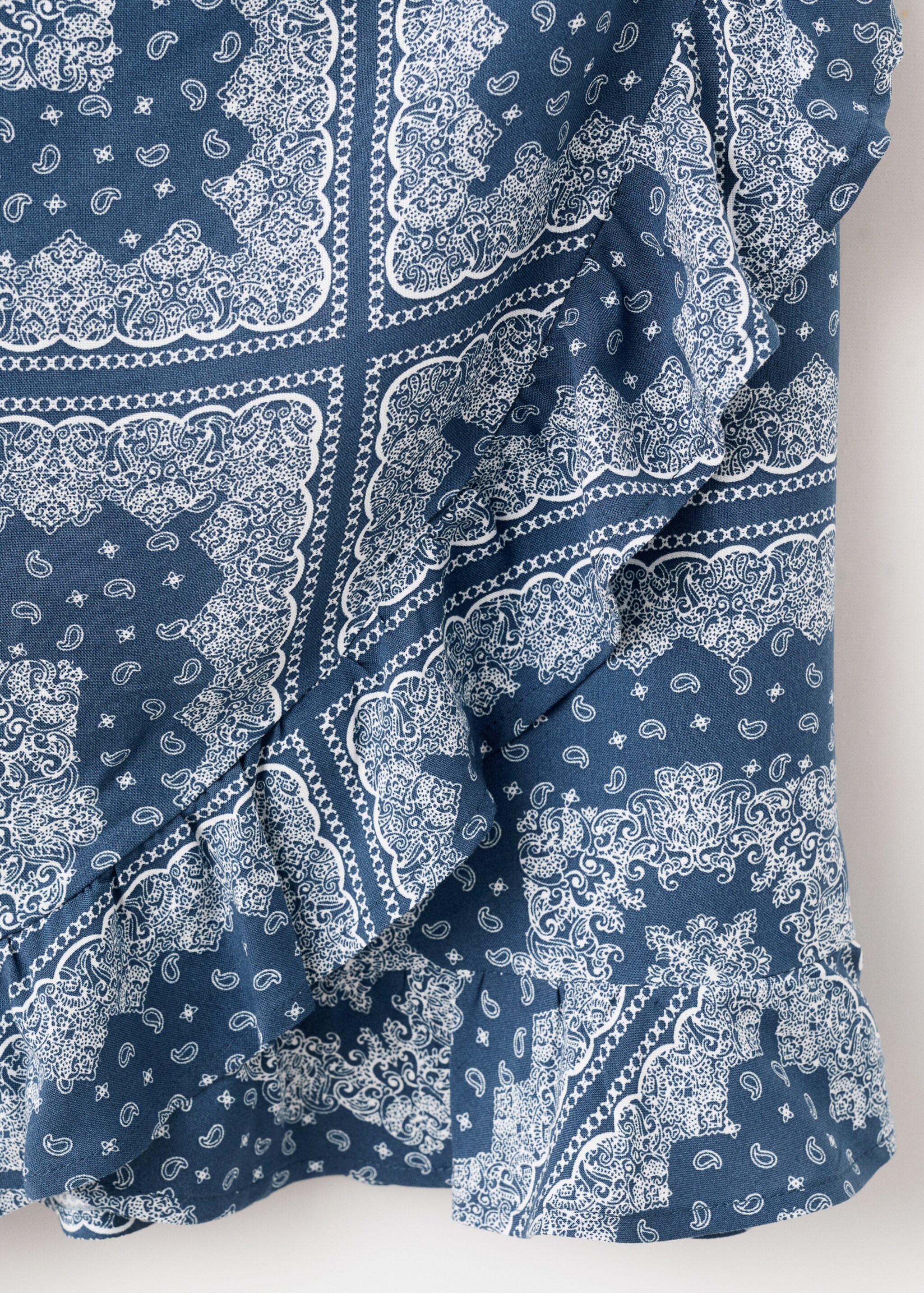 Printed dress with cut-out - Details of the article 0, Navy. Ref: 27075815-00.