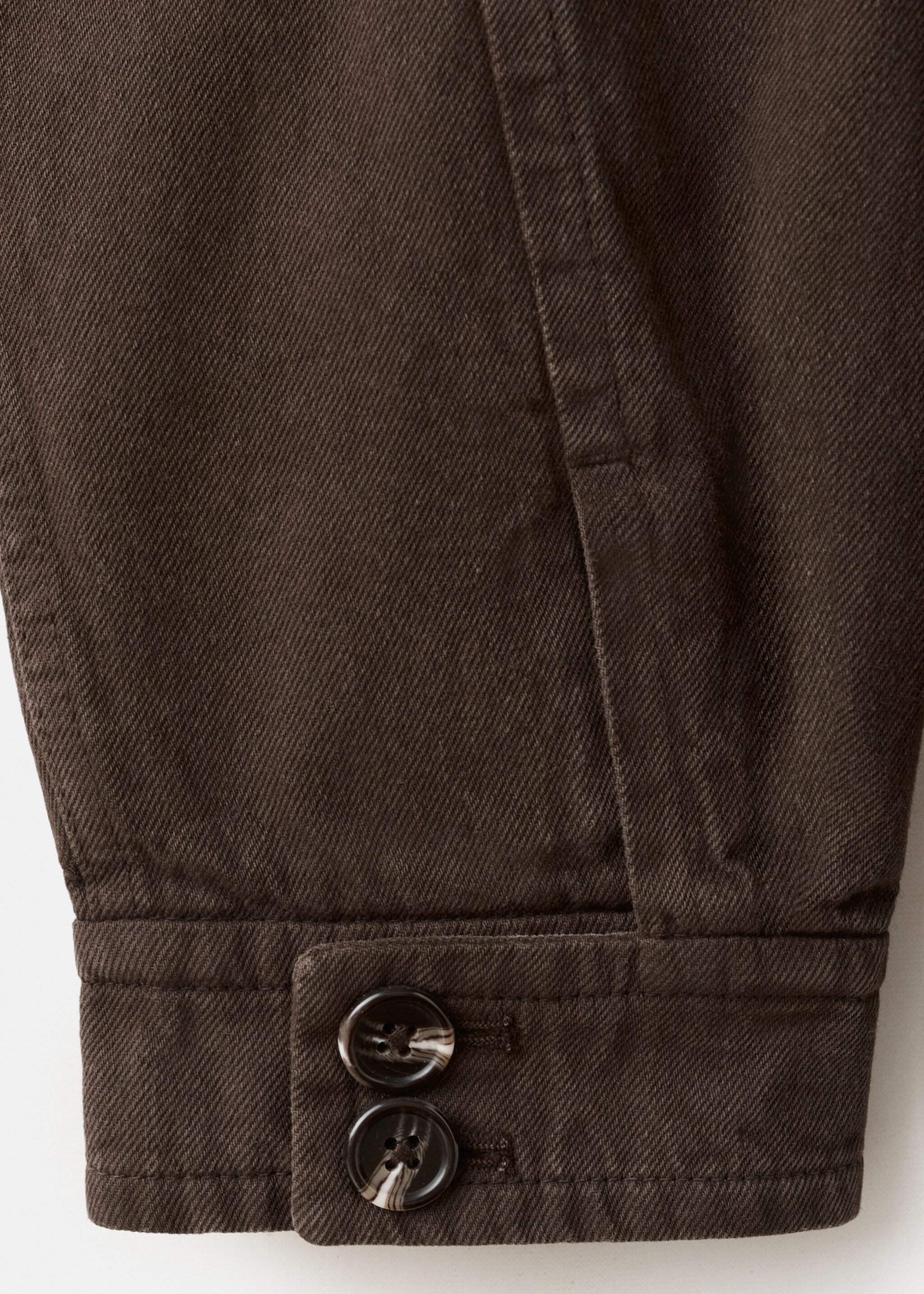 Oversized denim parka met zakken - Detail van het artikel 0, Chocoladebruin. Ref: 27075818-00.