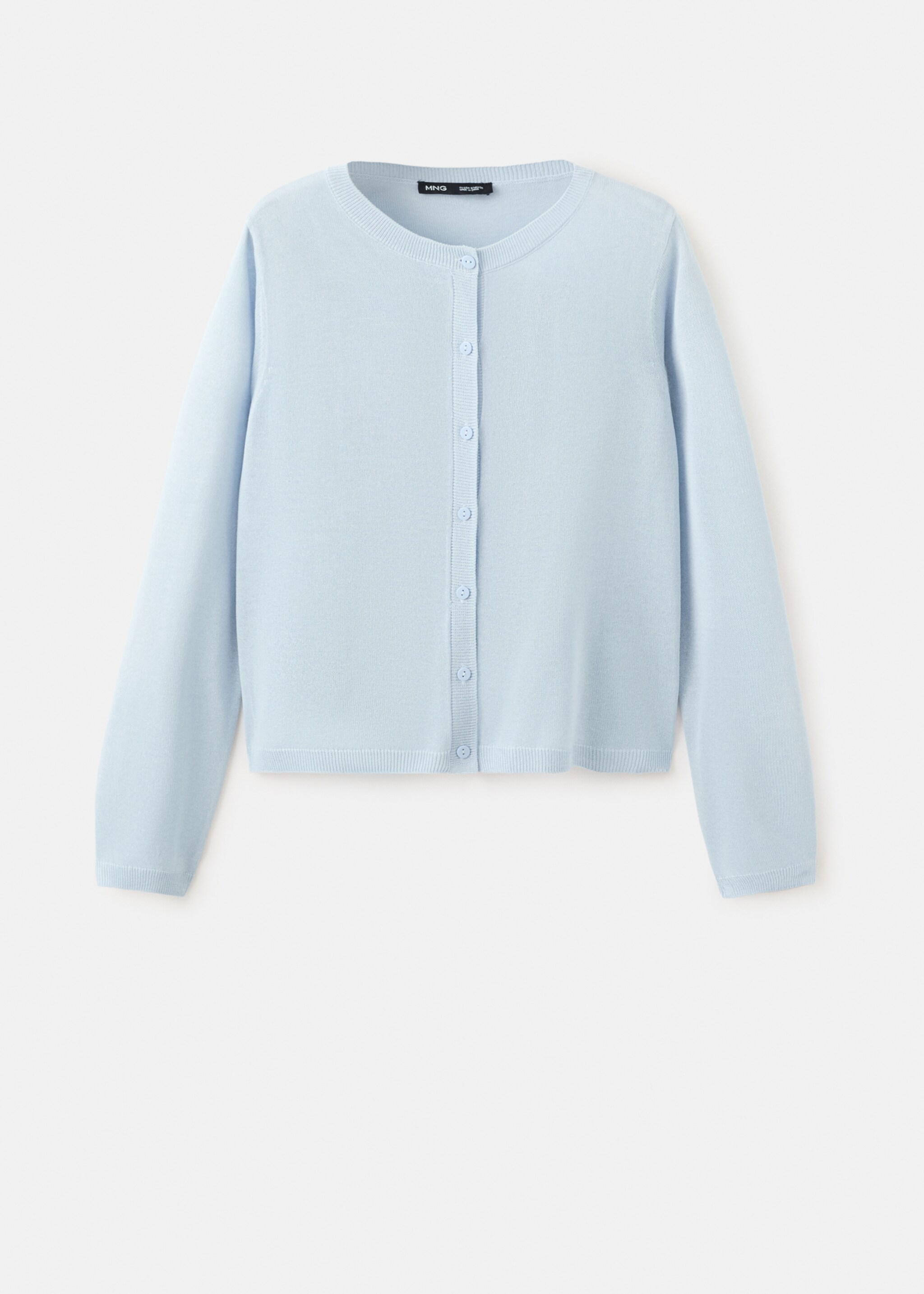 Fine-knit straight-fit cardigan - Article without model, Sky Blue. Ref: 27075819-00.