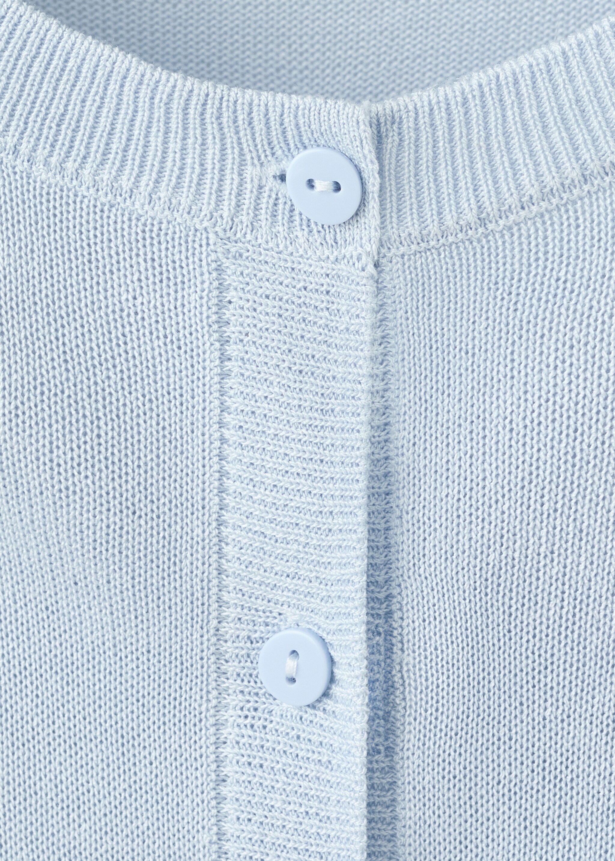 Fine-knit straight-fit cardigan - Details of the article 0, Sky Blue. Ref: 27075819-00.