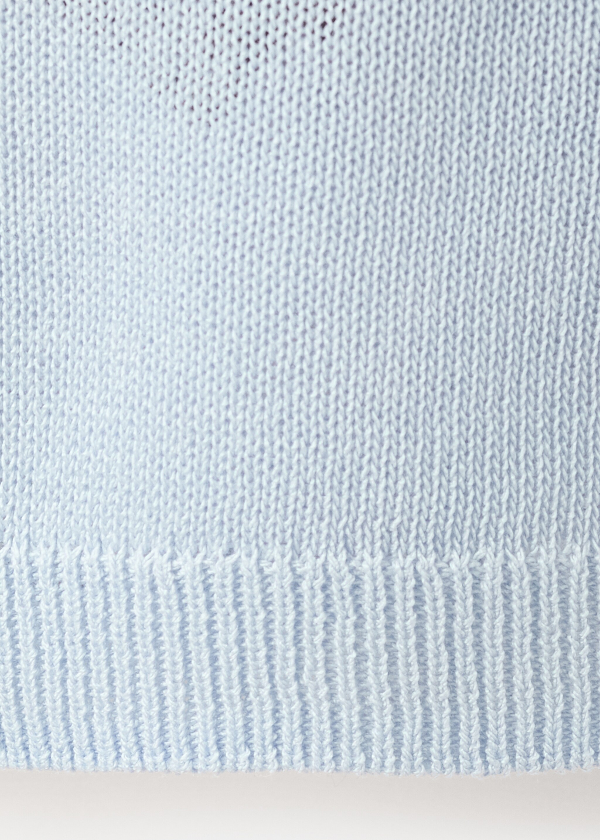 Fine-knit straight-fit cardigan - Details of the article 8, Sky Blue. Ref: 27075819-00.