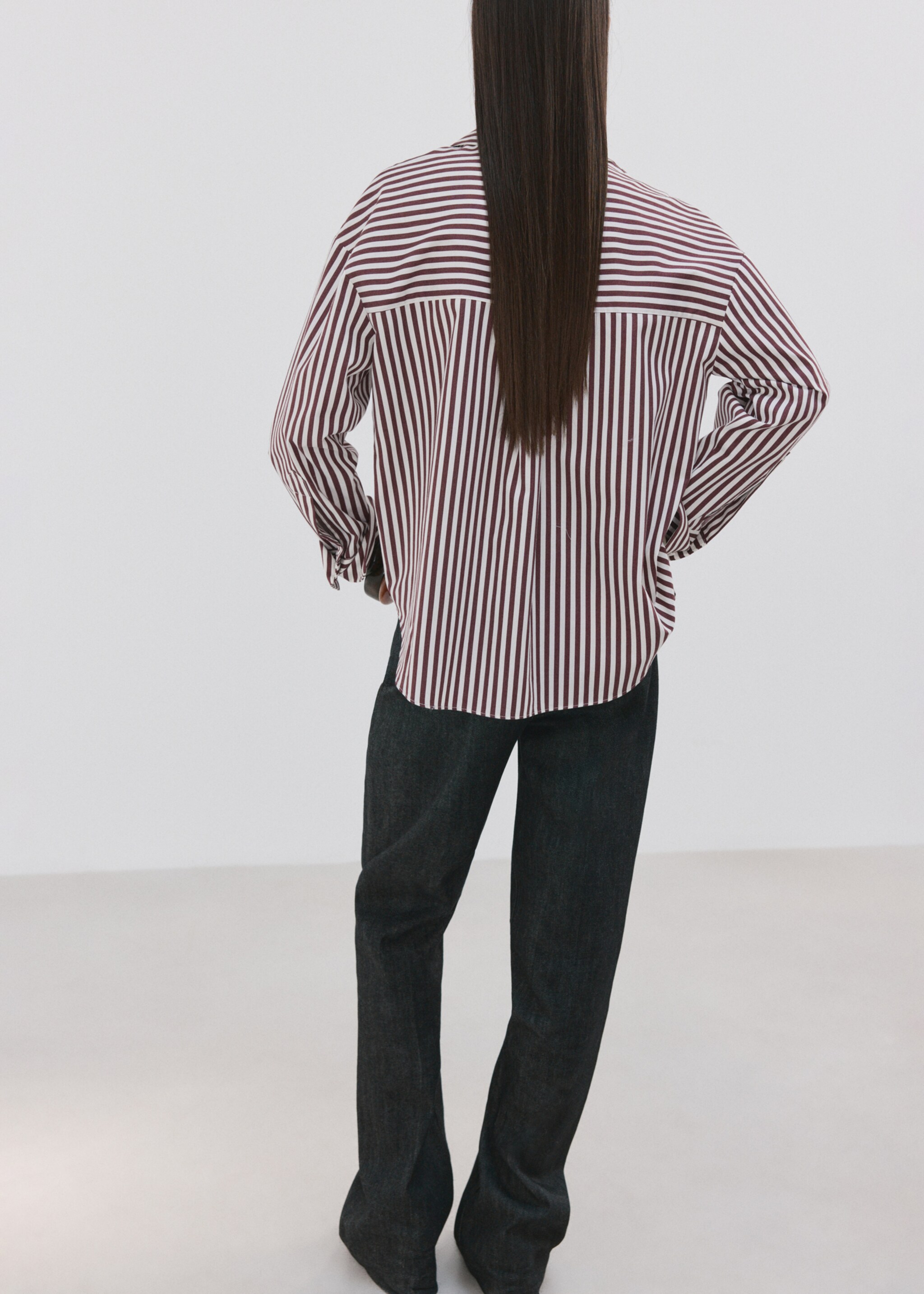 Chemise coton rayures - Verso de l’article, Écru. Ref: 27075821-00.