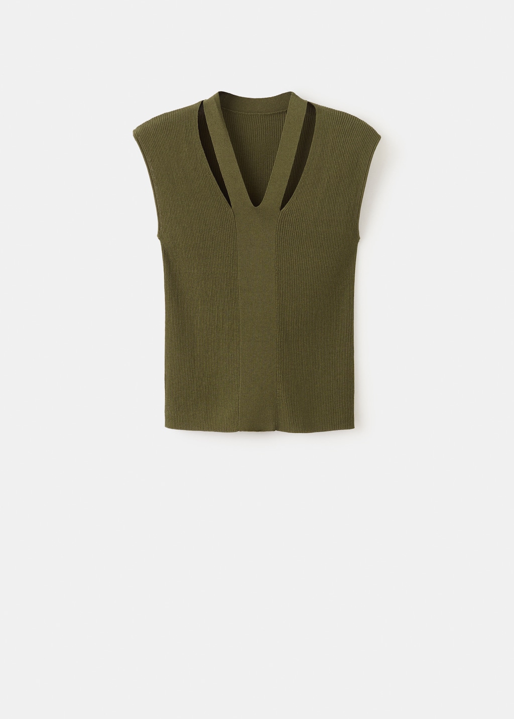 Fine-knit top with combined neckline - image 2
