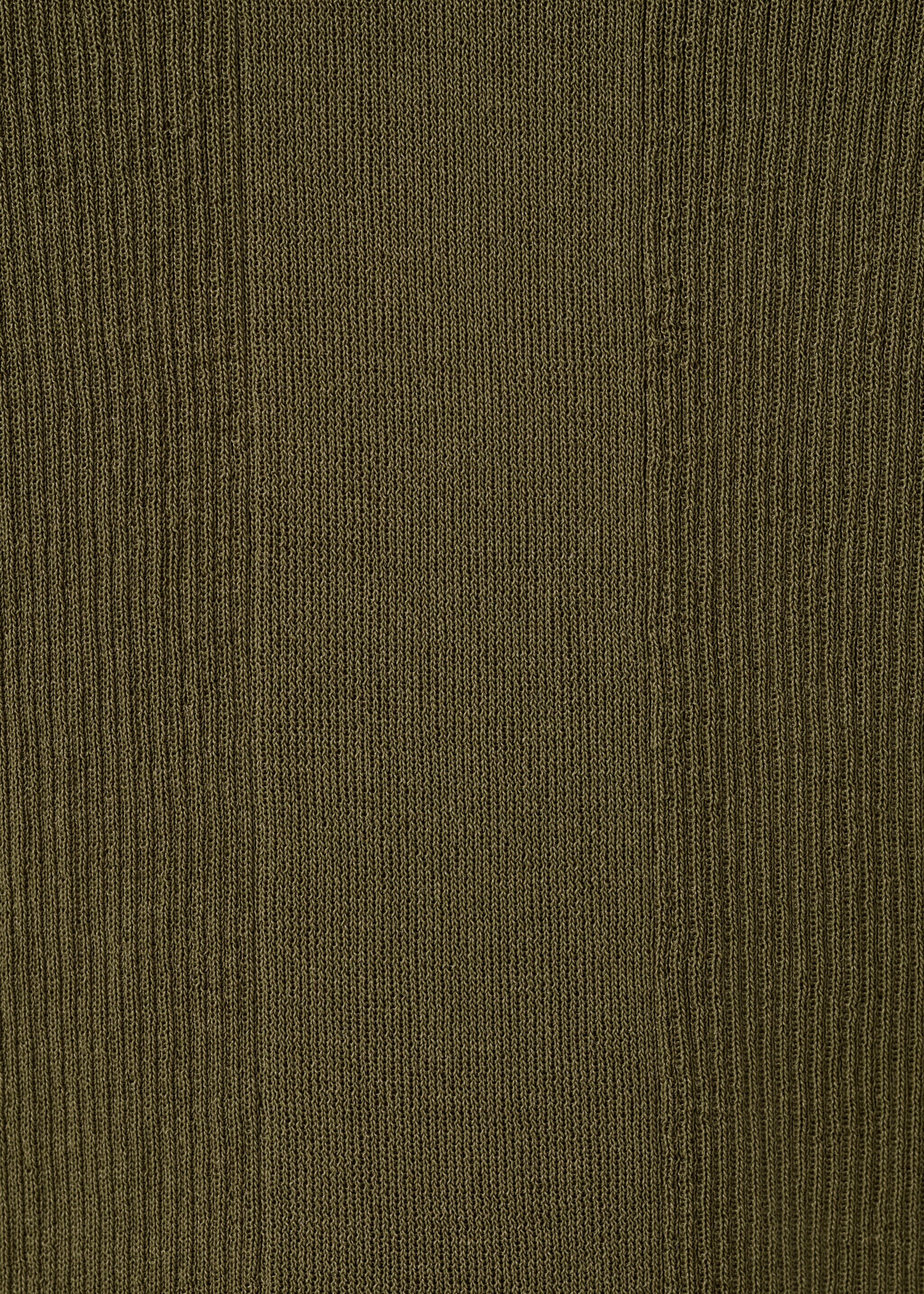 Fine knit top combined neckline - Details of the article 8, Khaki. Ref: 27075823-00.