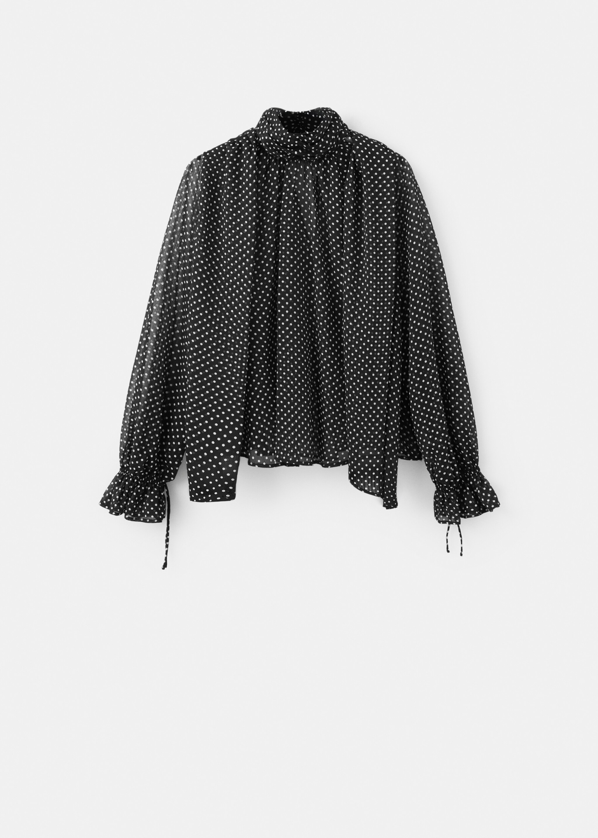 Polka dot high neck blouse - Article without model, Black. Ref: 27075827-00.