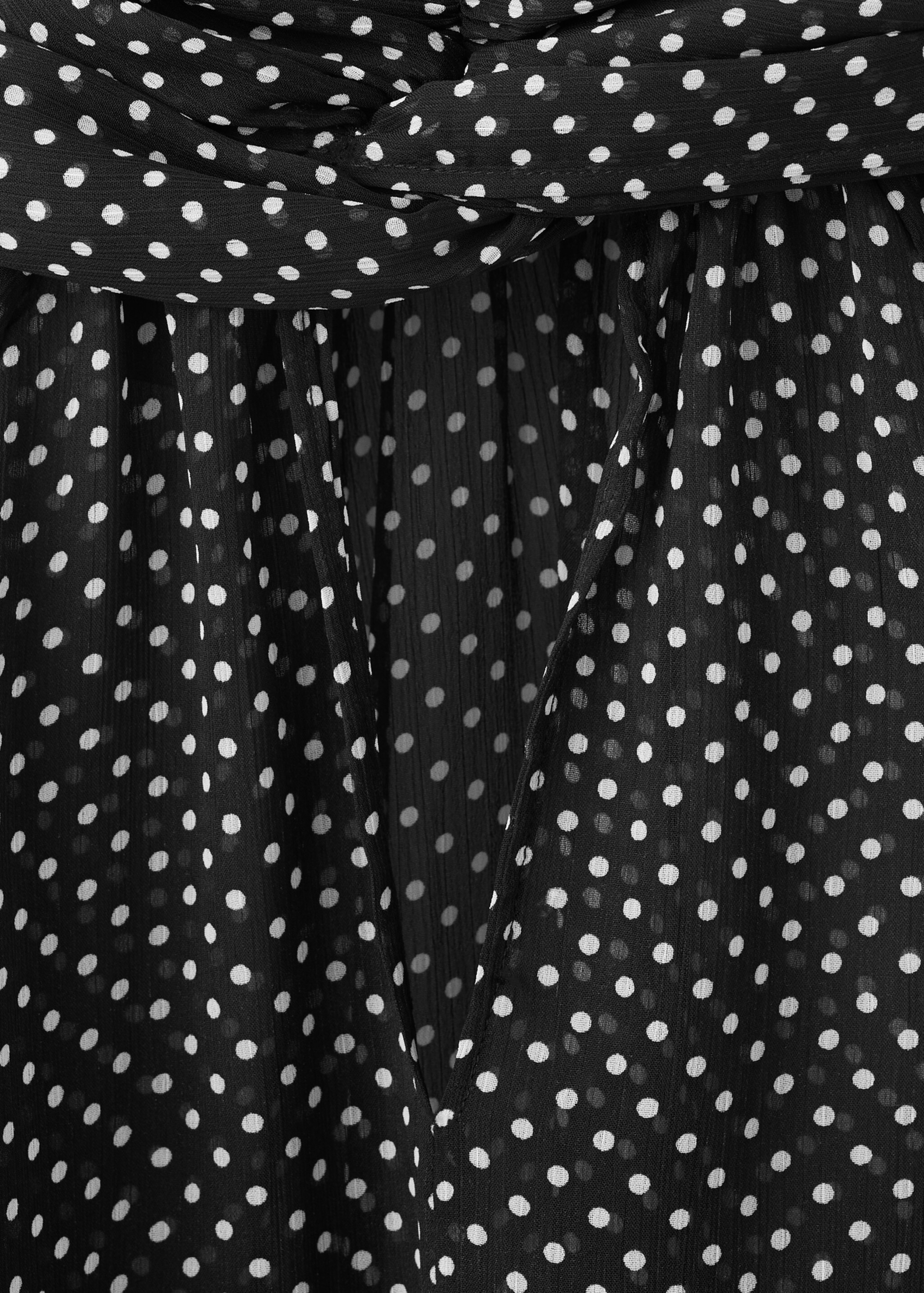 Polka dot high neck blouse - Details of the article 0, Black. Ref: 27075827-00.