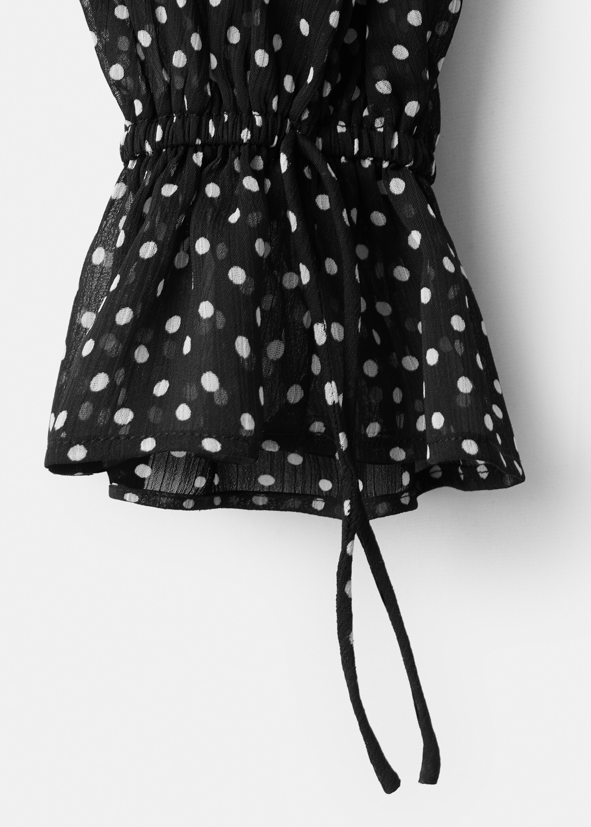 Polka dot high neck blouse - Details of the article 8, Black. Ref: 27075827-00.