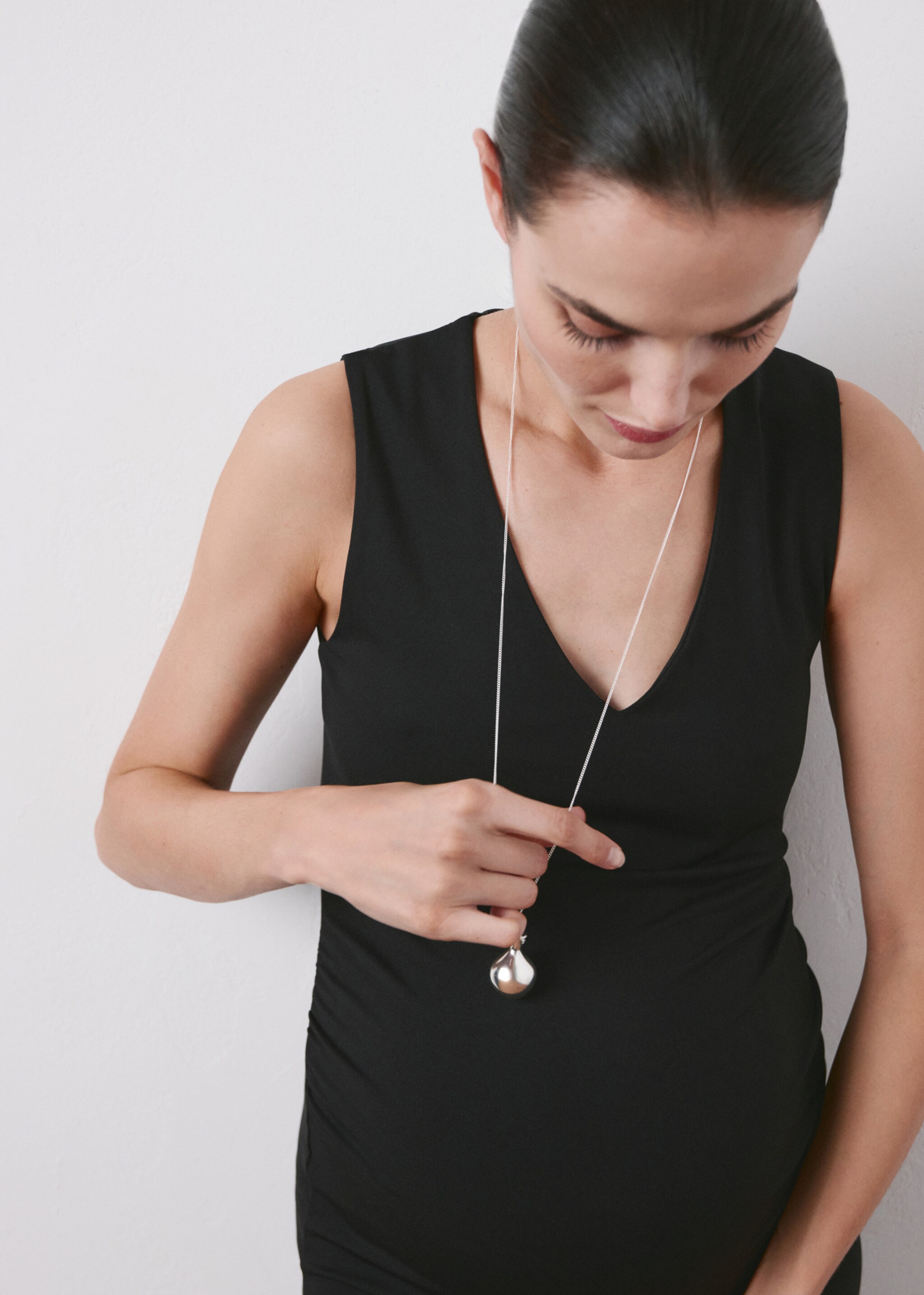 Long maternity dress - Details of the article 1, Black. Ref: 27075830-00.