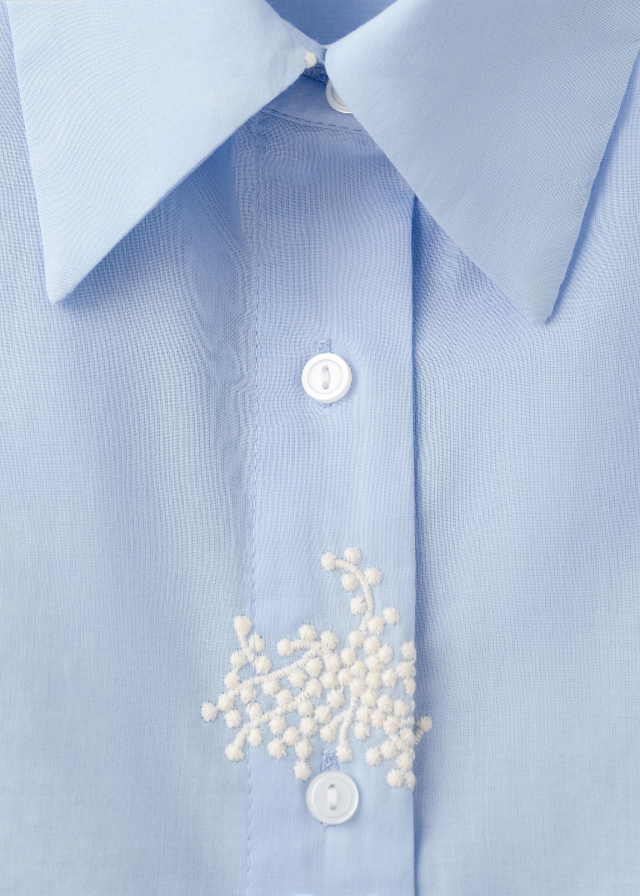 Chemise à broderie florale - Détail de l'article 8, Bleu ciel. Ref: 27075831-00.