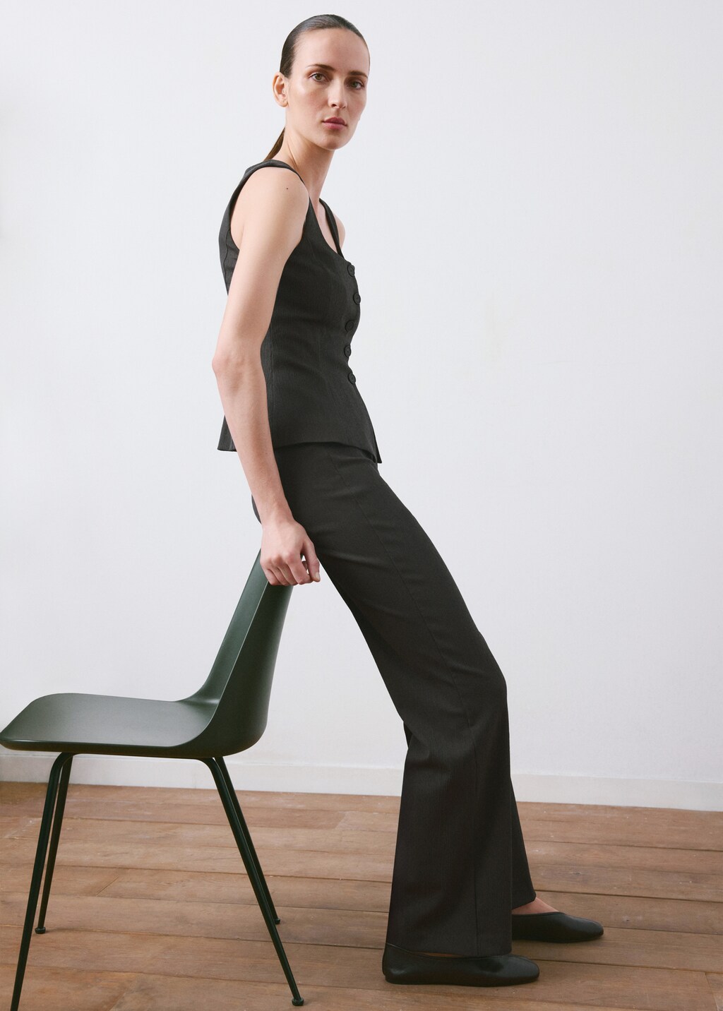 Peplum buttoned vest - image 3