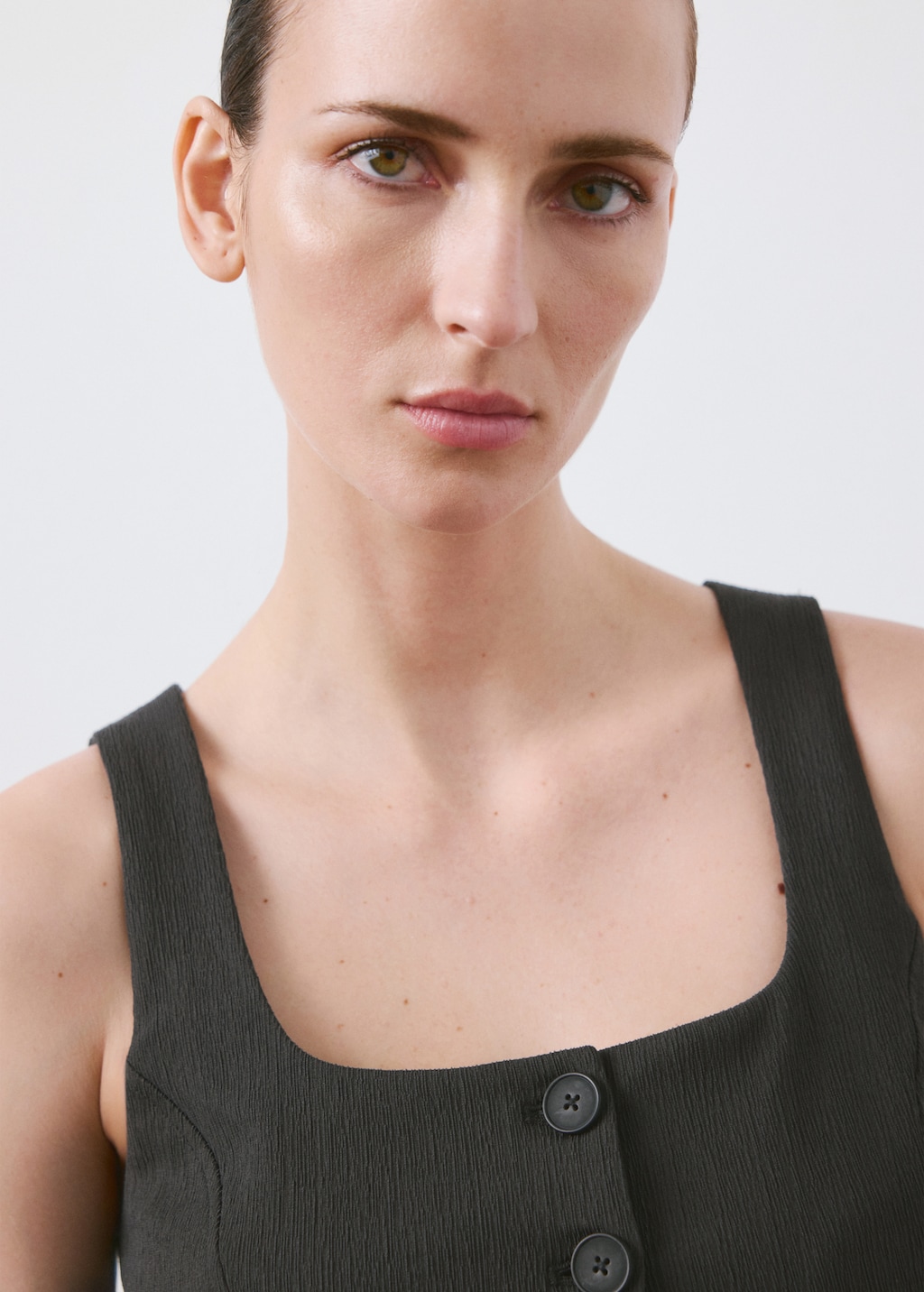 Peplum buttoned vest - image 5
