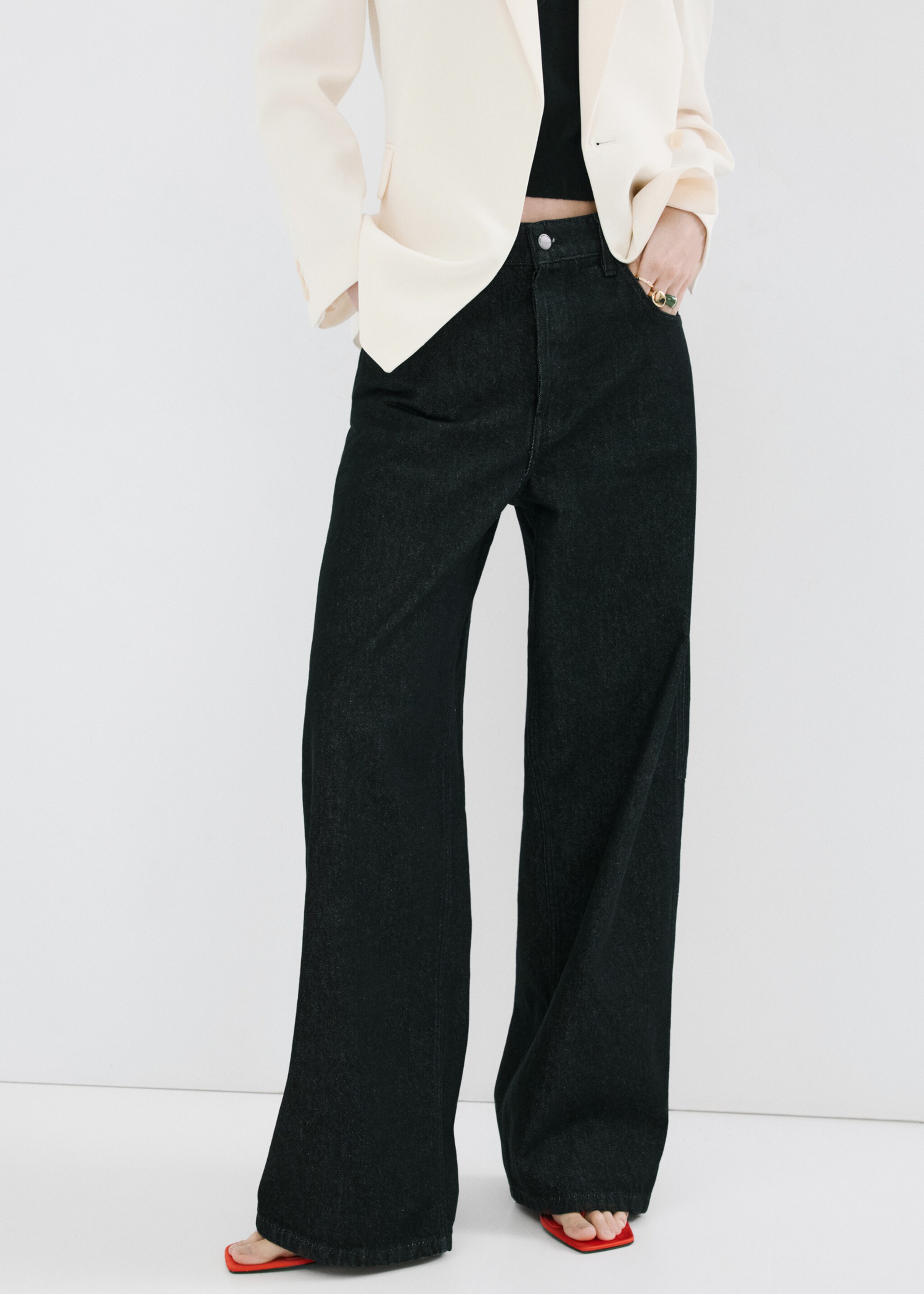 High-rise balloon jeans - Medium plane, Black. Ref: 27075838-00.