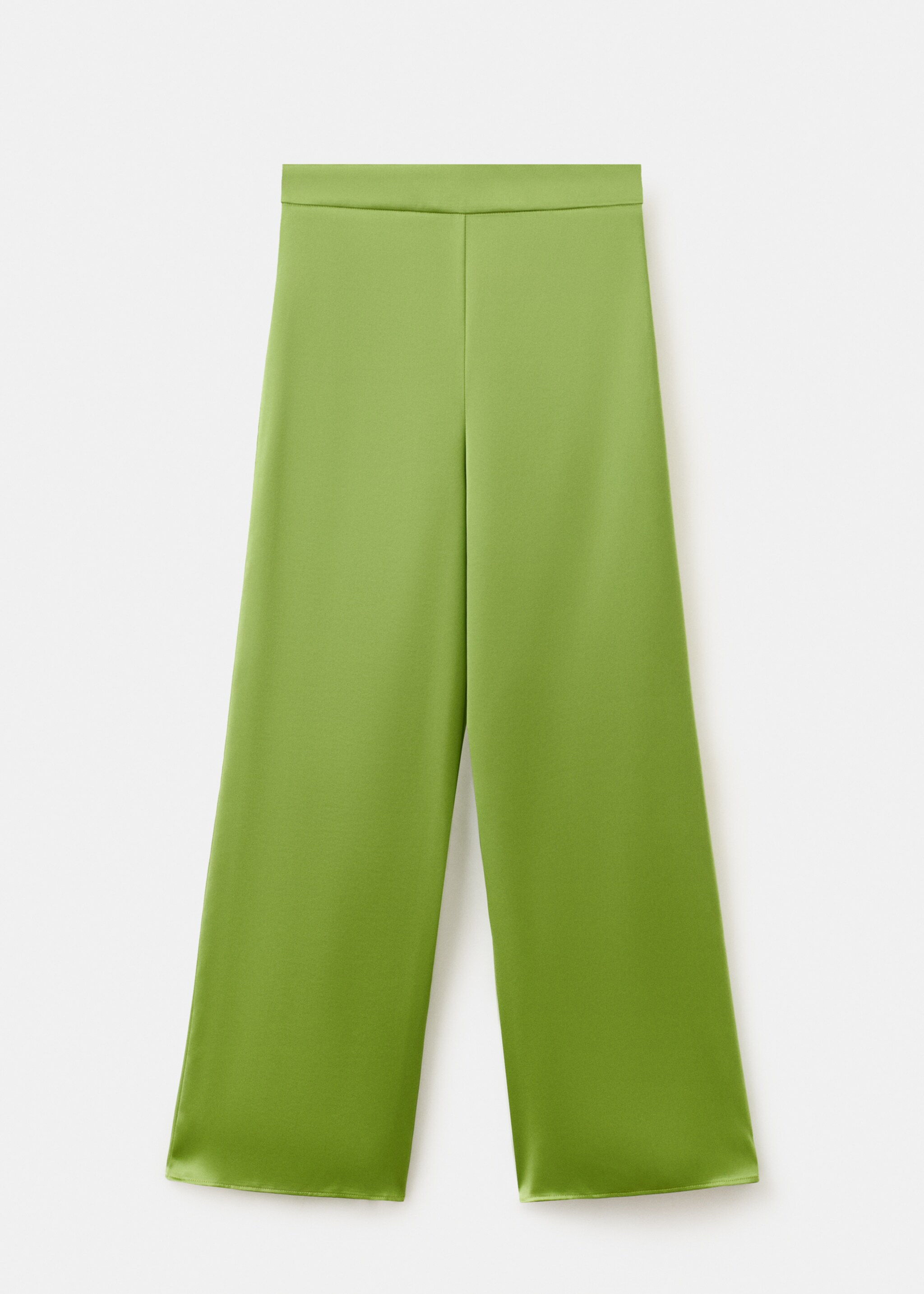 Satin straight-fit trousers - Article without model, Green. Ref: 27075839-00.
