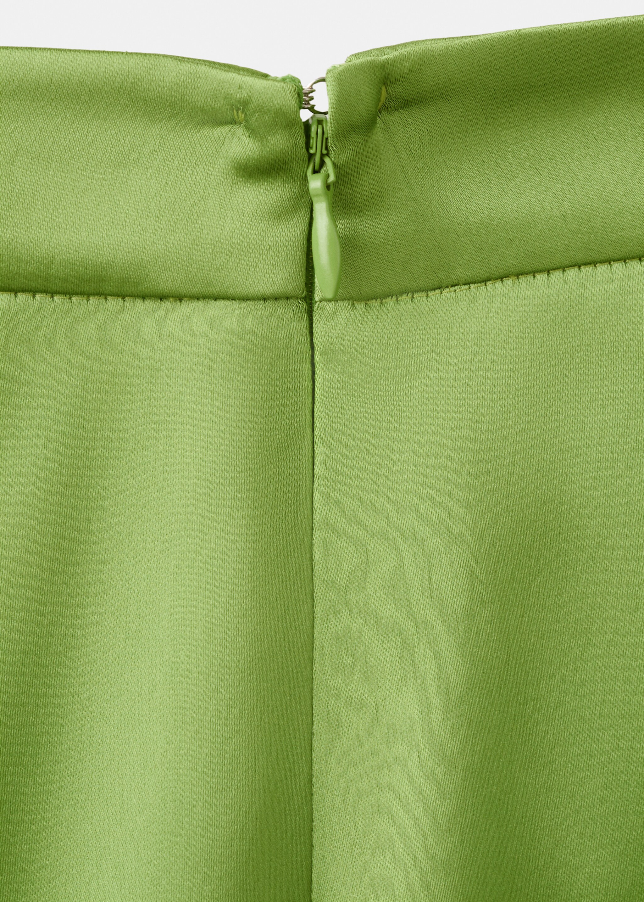 Satin straight-fit trousers - Details of the article 8, Green. Ref: 27075839-00.