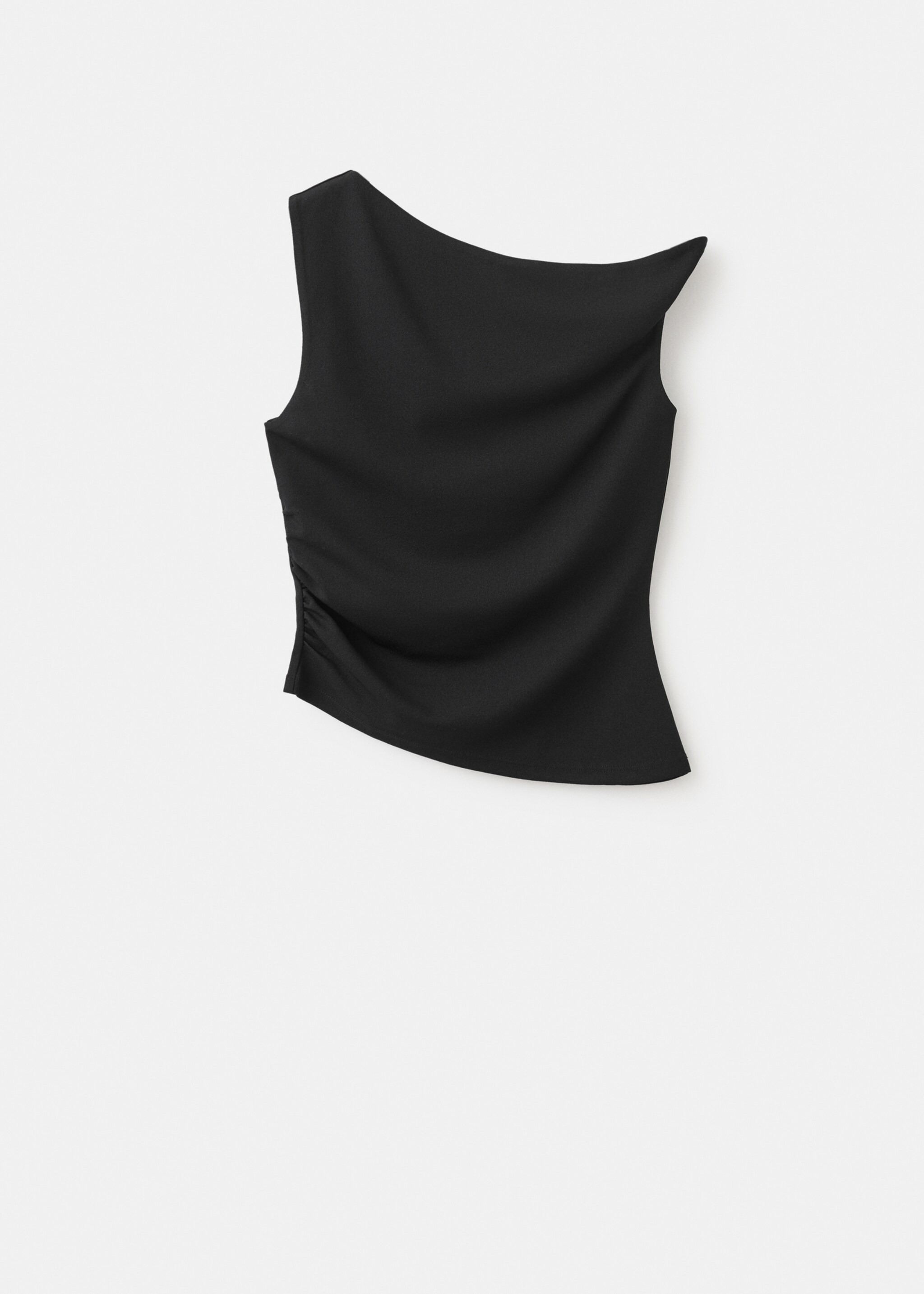 Asymmetrical fitted top - Article without model, Black. Ref: 27075841-00.