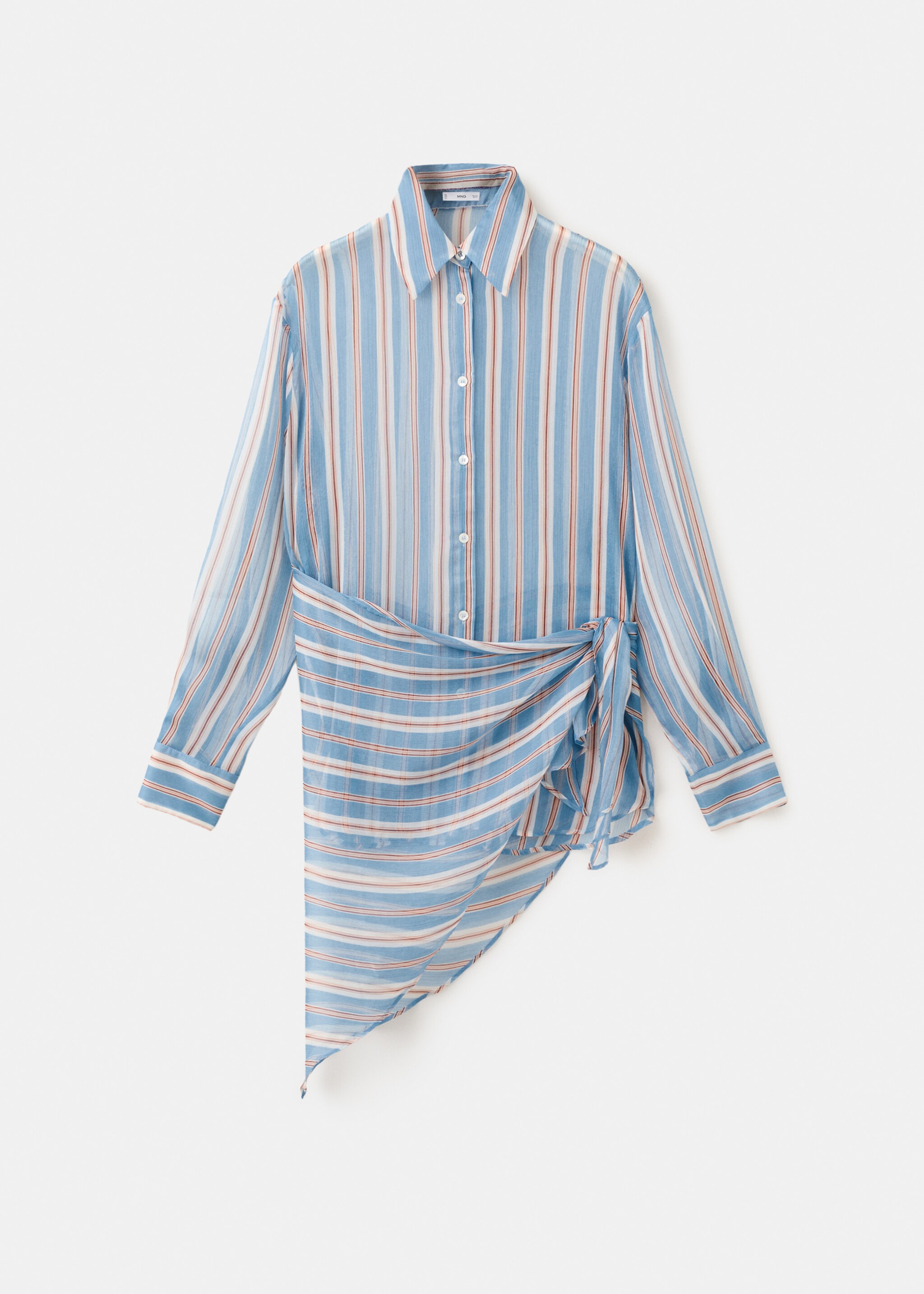 Striped straight shirt - Article without model, Blue. Ref: 27075842-00.