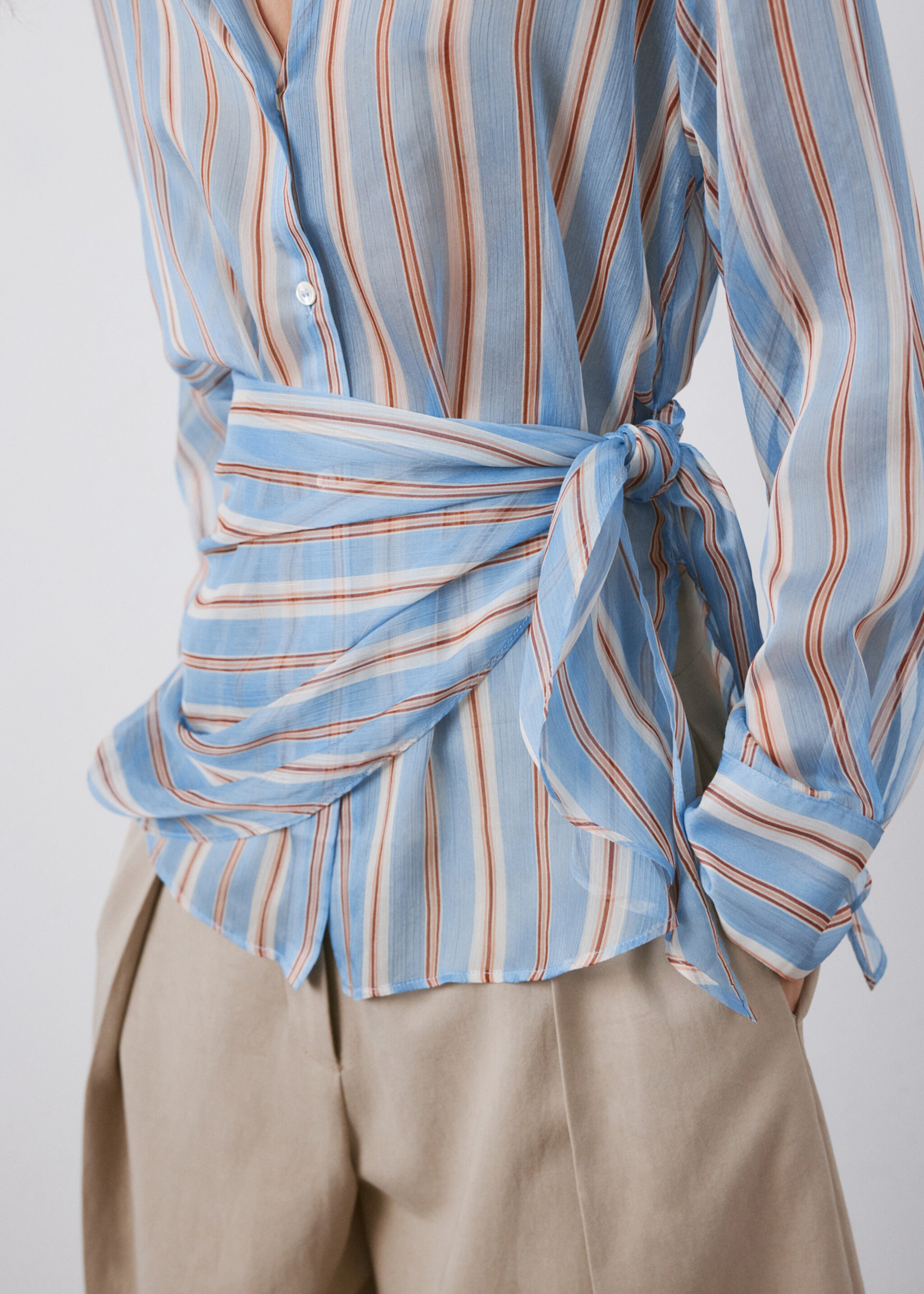 Striped straight shirt - Details of the article 6, Blue. Ref: 27075842-00.