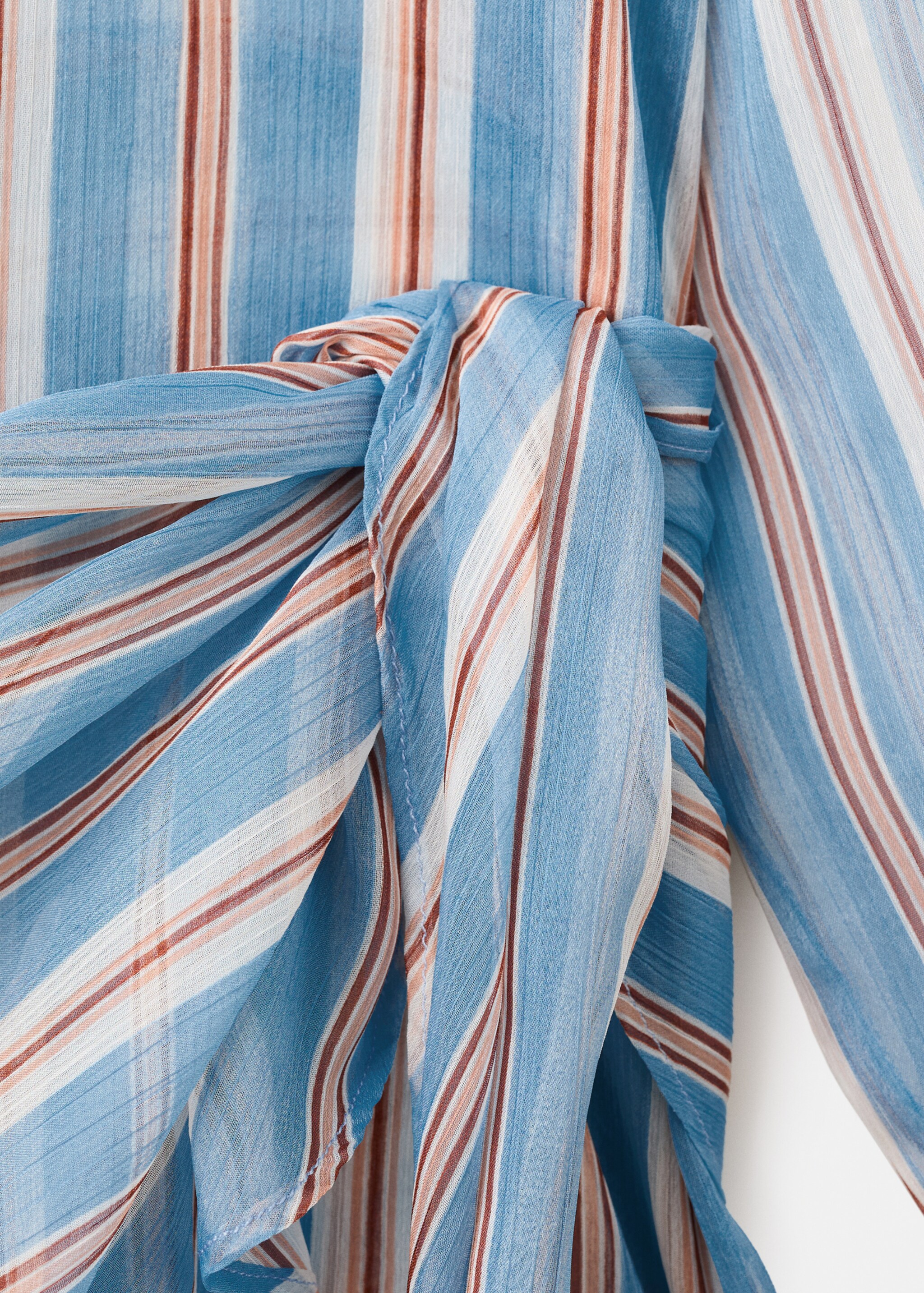 Striped straight shirt - Details of the article 8, Blue. Ref: 27075842-00.