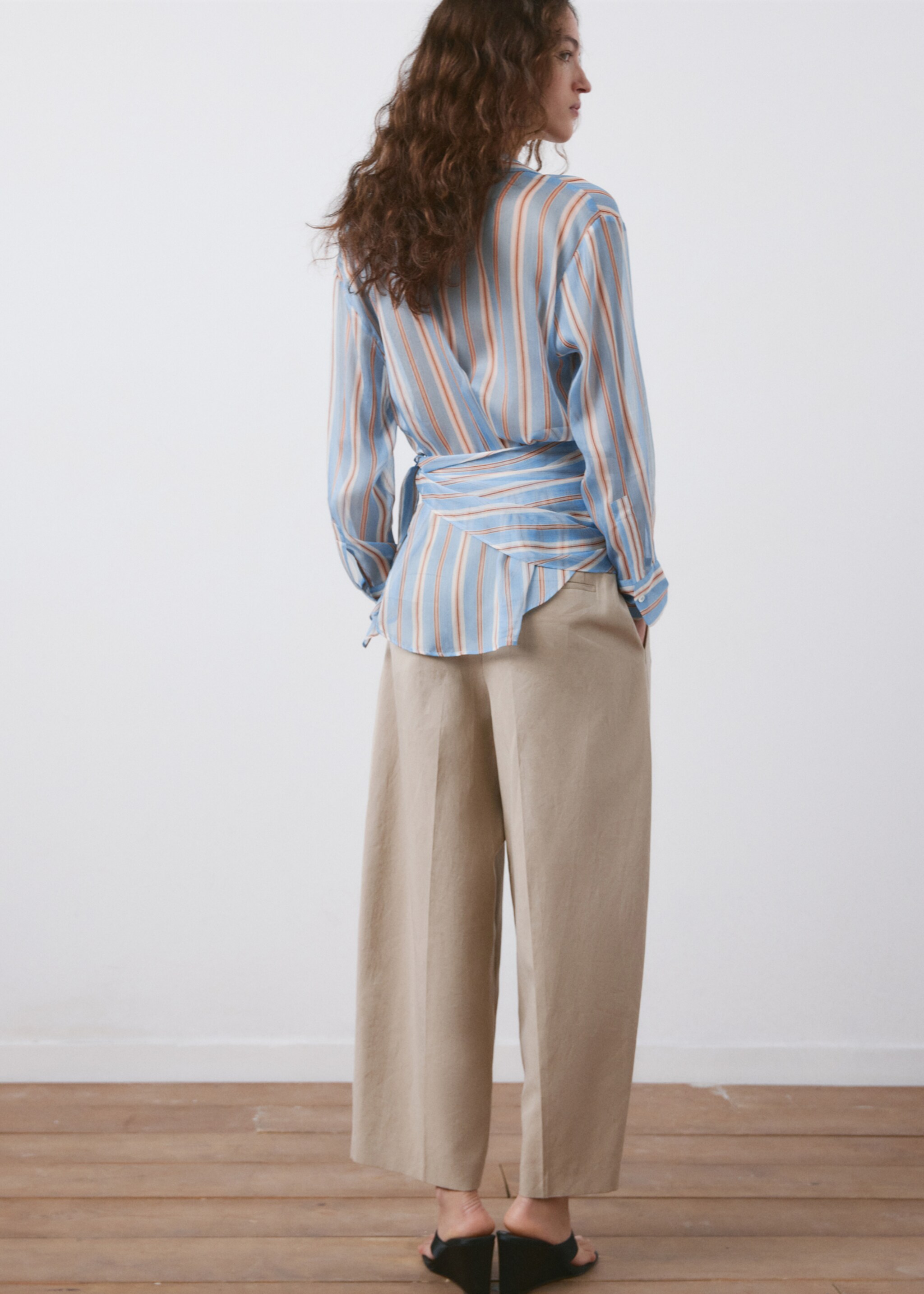 Striped straight shirt - Reverse of the article, Blue. Ref: 27075842-00.
