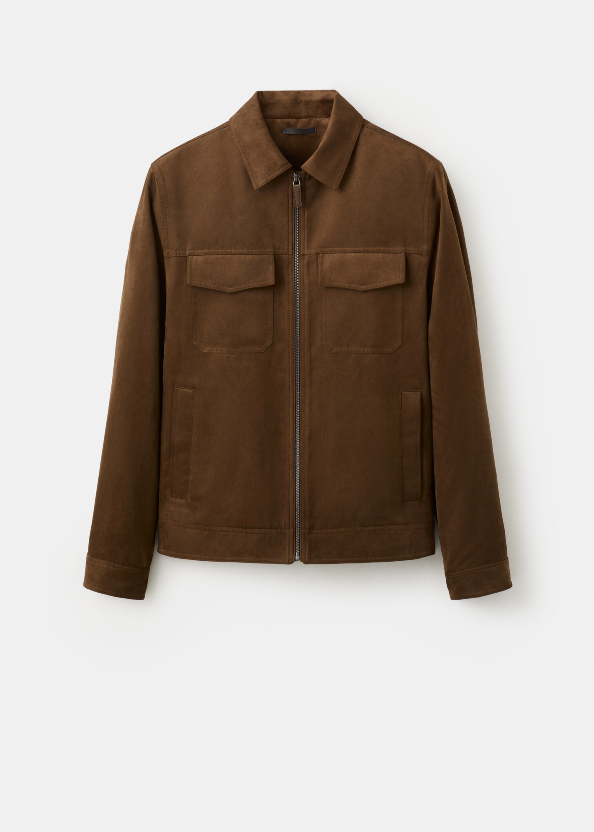 Suede-effect jacket with pockets - Article without model, Cognac. Ref: 27075927-00.