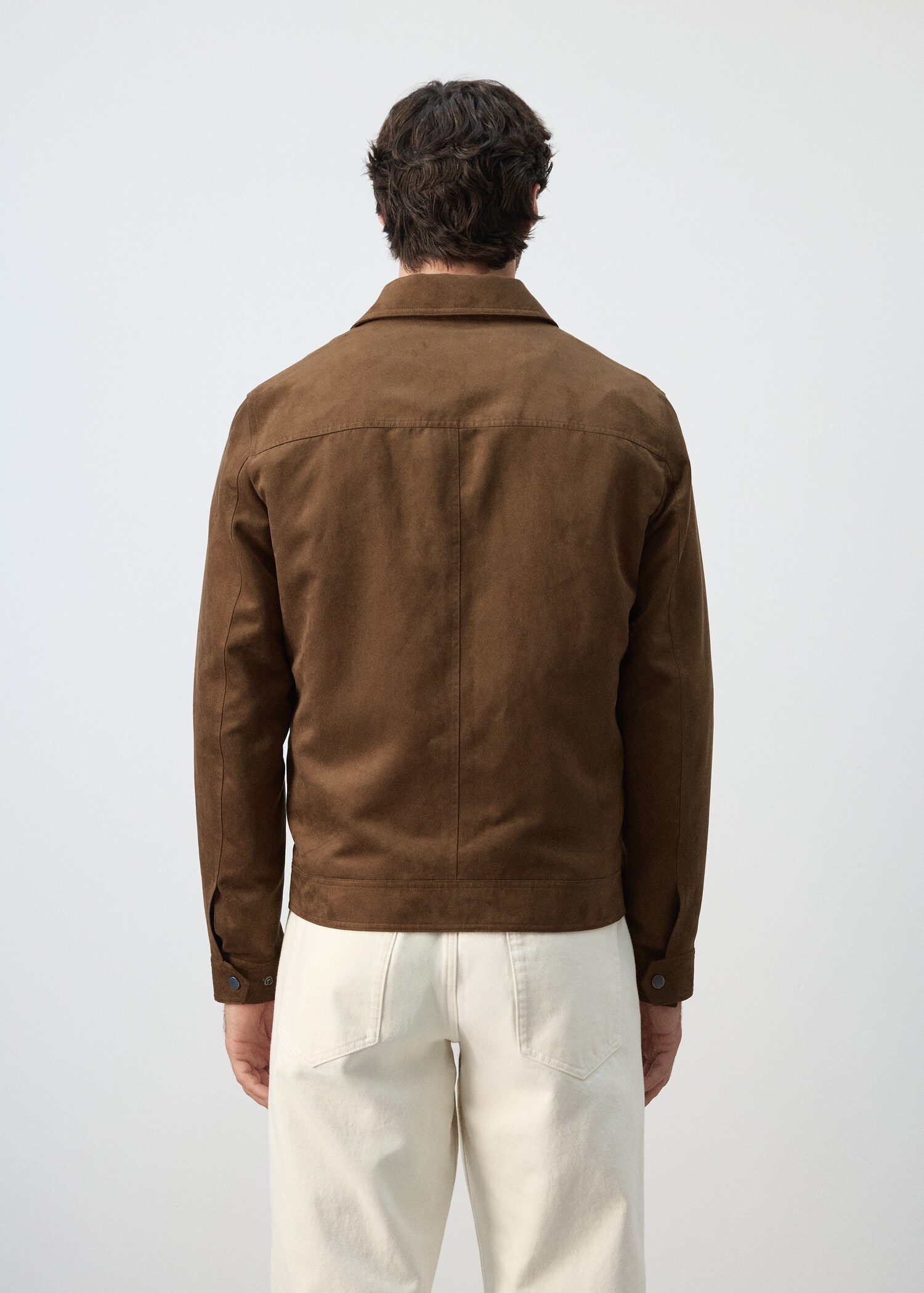Suede-effect jacket with pockets - Reverse of the article