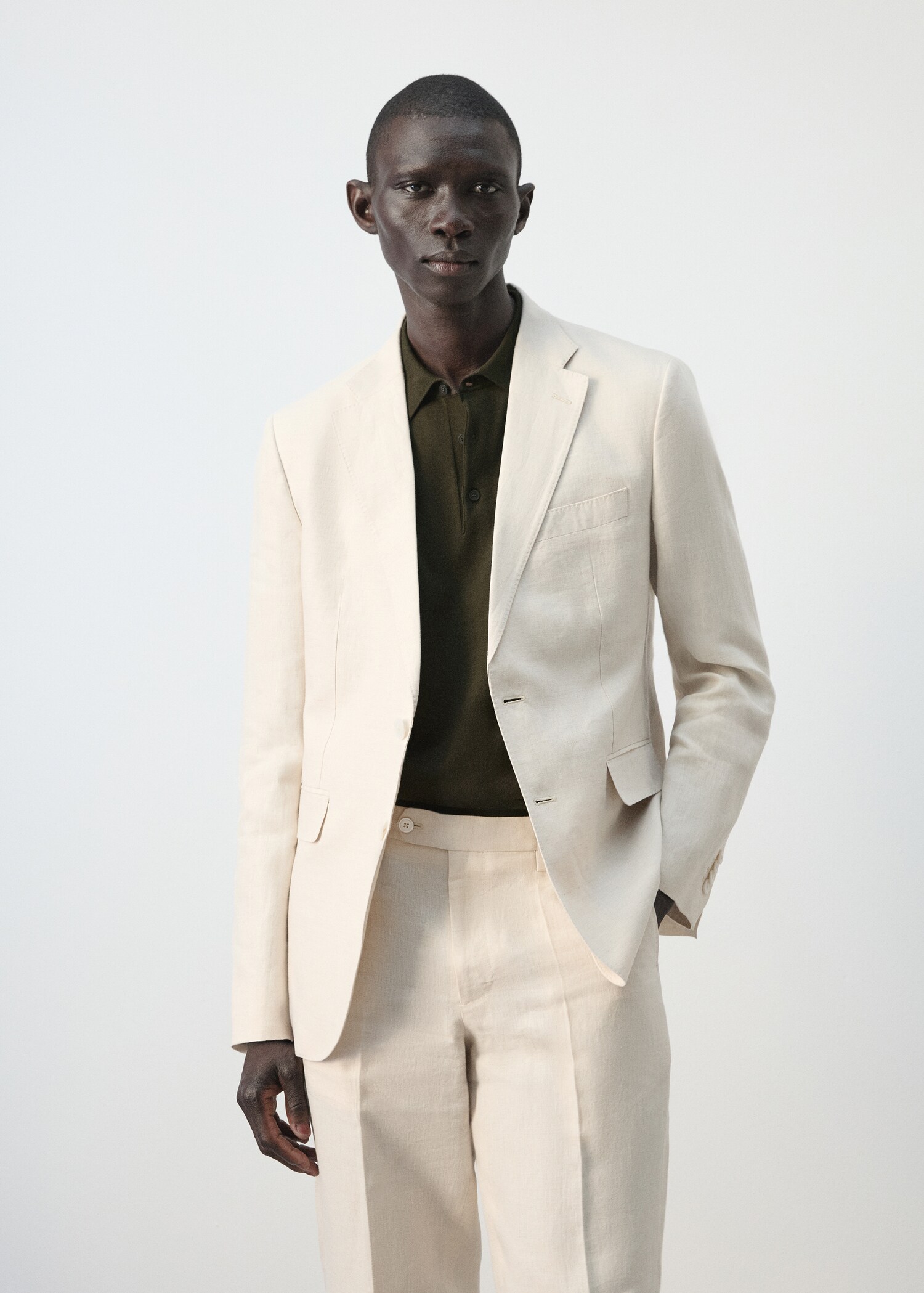 Amalfi 100% linen slim-fit suit blazer - Medium plane