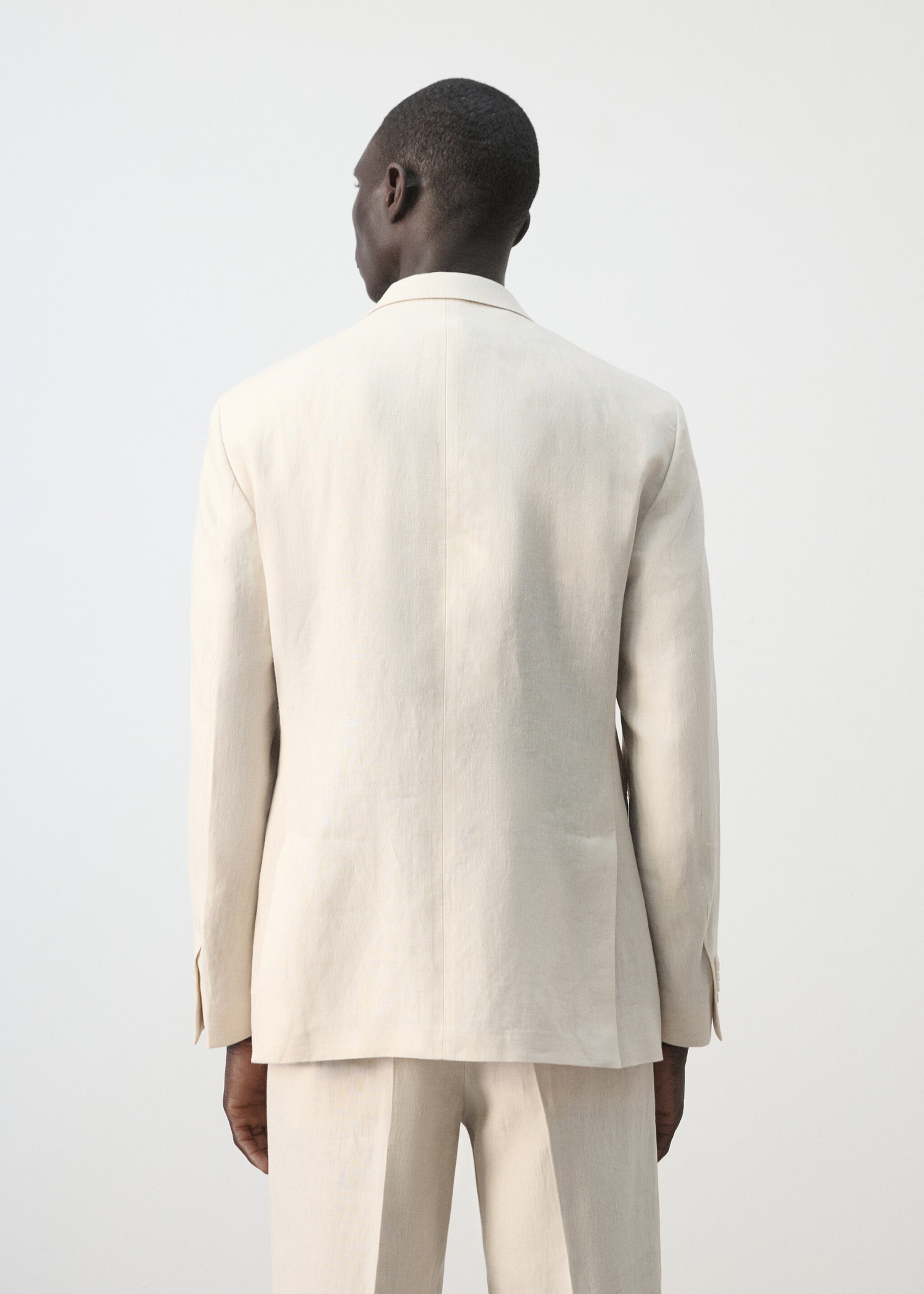 Amalfi 100% linen slim-fit suit blazer - Reverse of the article, Ecru. Ref: 27075929-00.