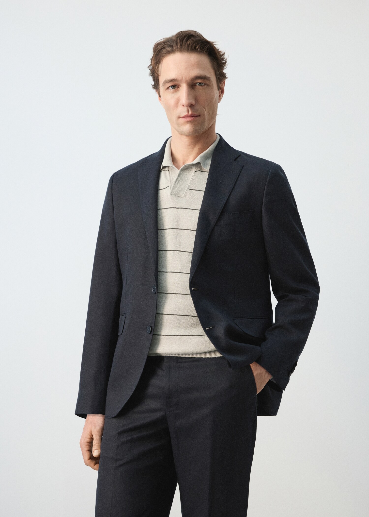 Amalfi slim fit suit jacket - Medium plane