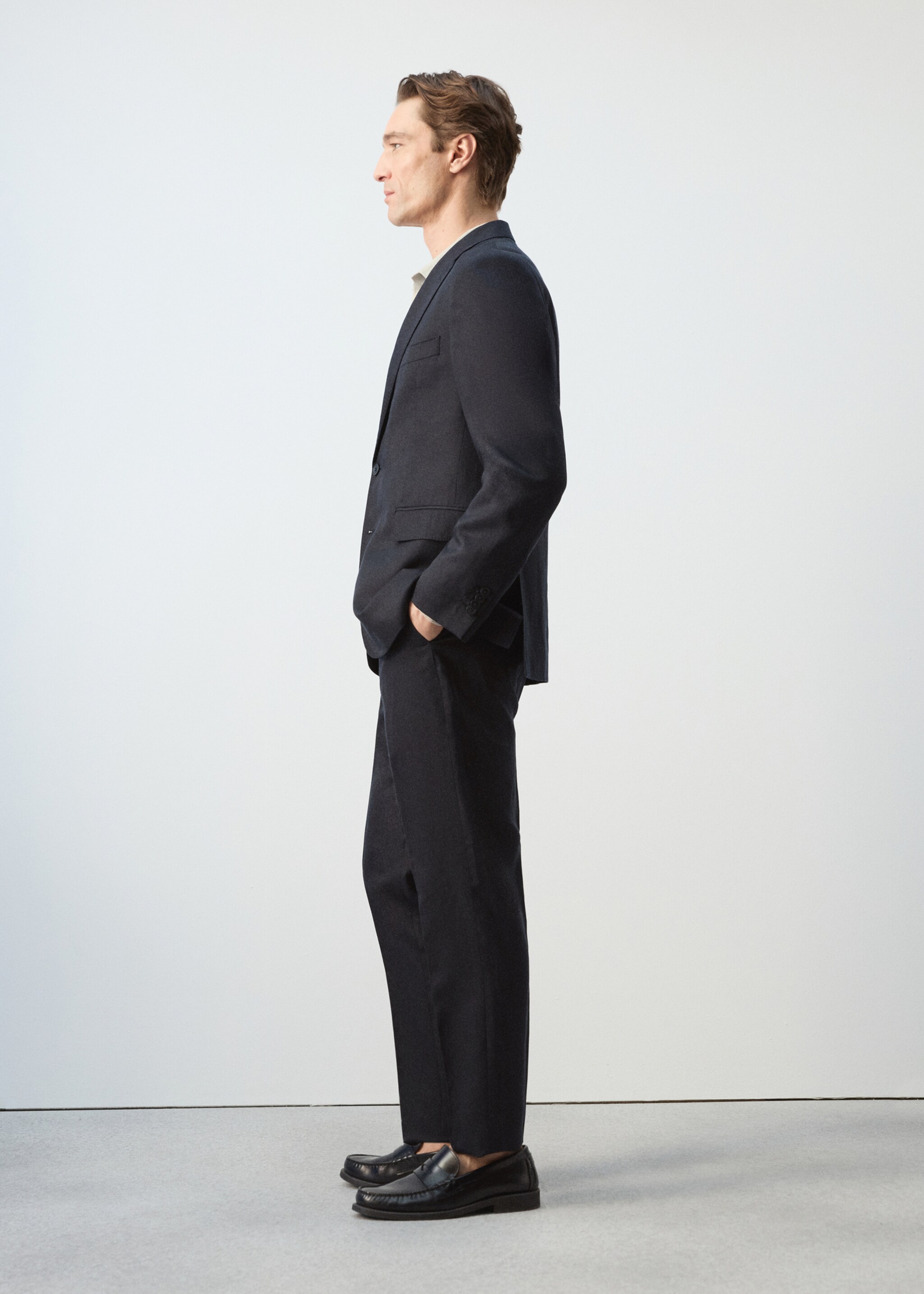 Amalfi slim fit suit jacket - Details of the article 1, Navy. Ref: 27075930-00.