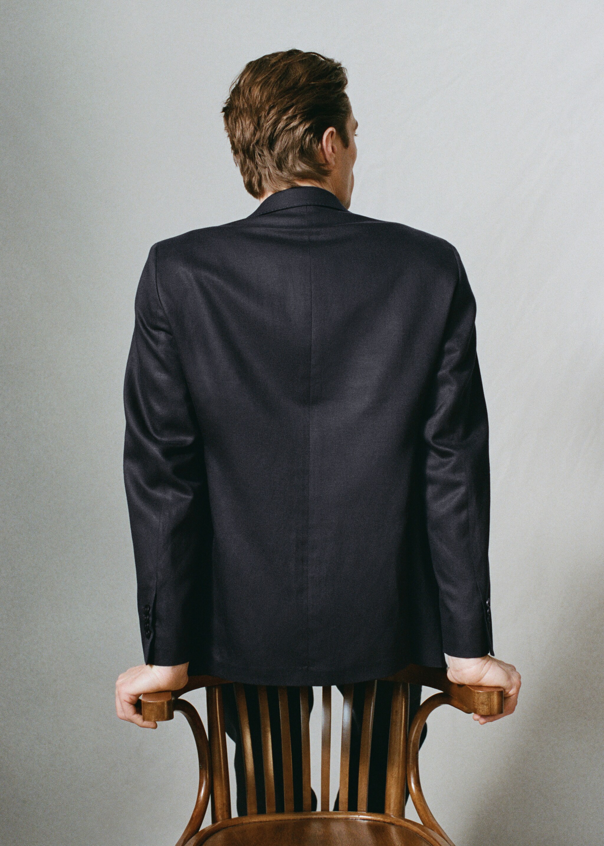 Amalfi slim fit suit jacket - Details of the article 5, Navy. Ref: 27045936-00.