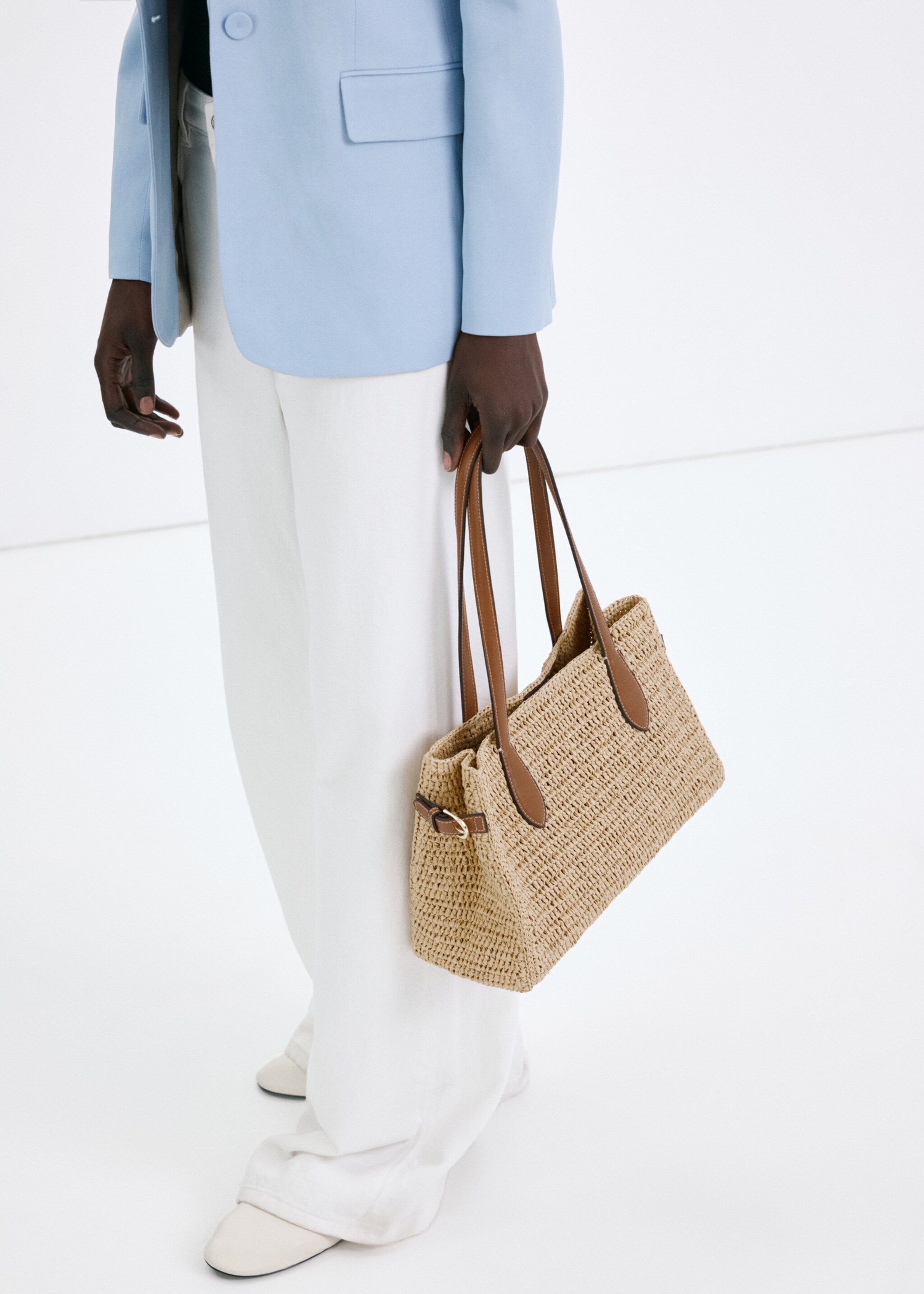 City-Bag aus Naturfaser - Detail des Artikels 9, Mittelbraun. Ref: 27075936-00.