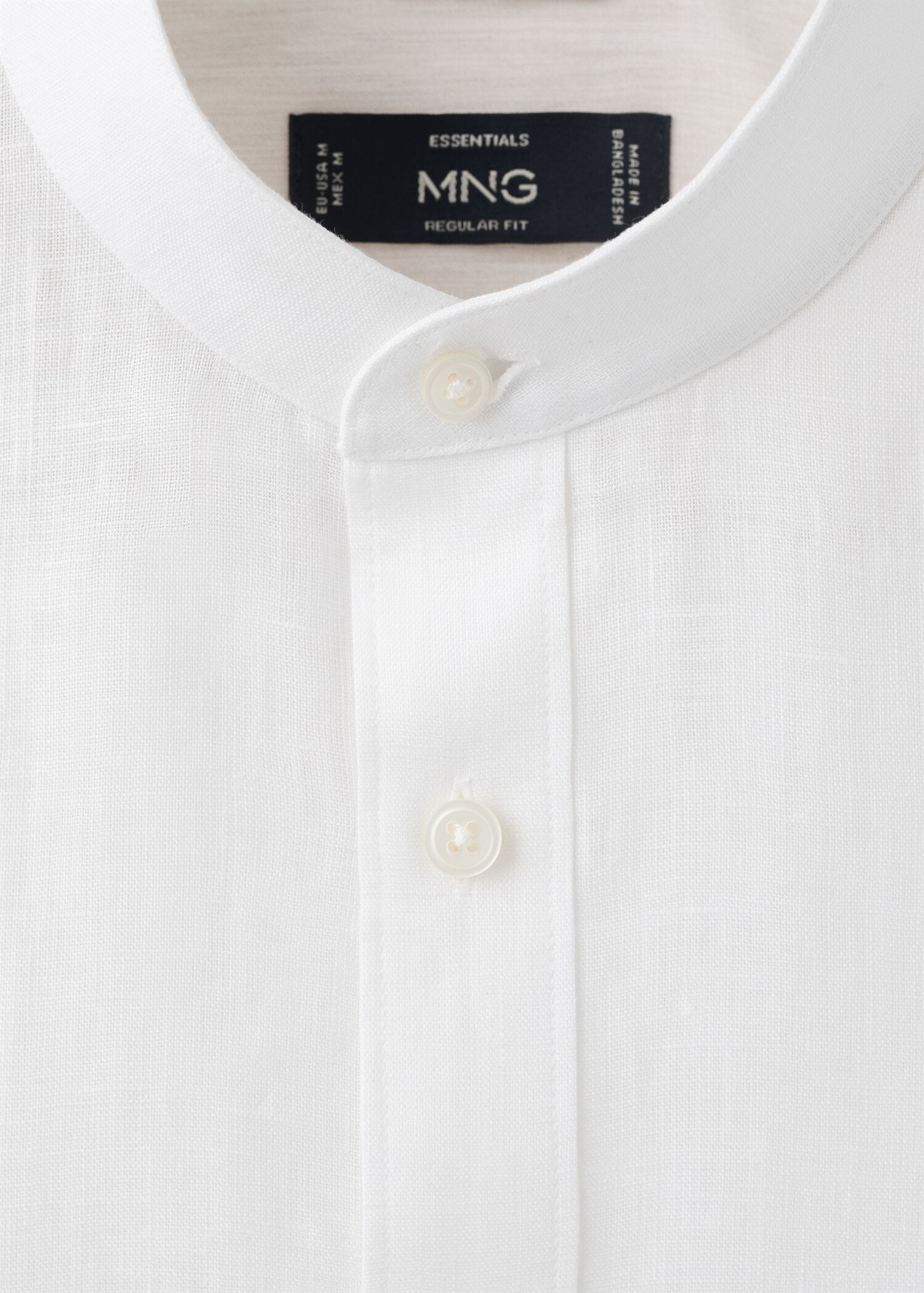 100% linen Mao collar shirt - Details of the article 0