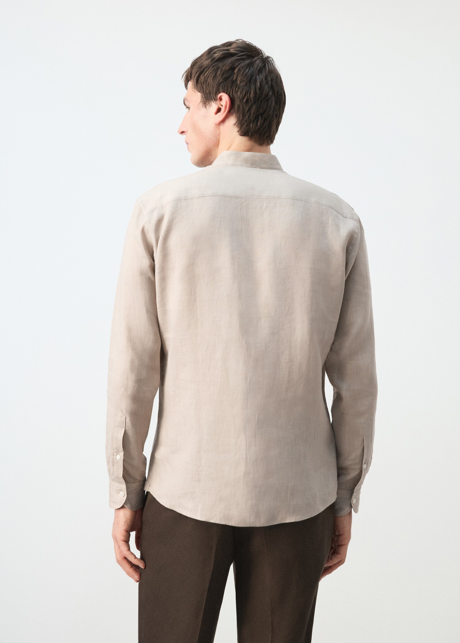 100% linen Mao collar shirt - Reverse of the article