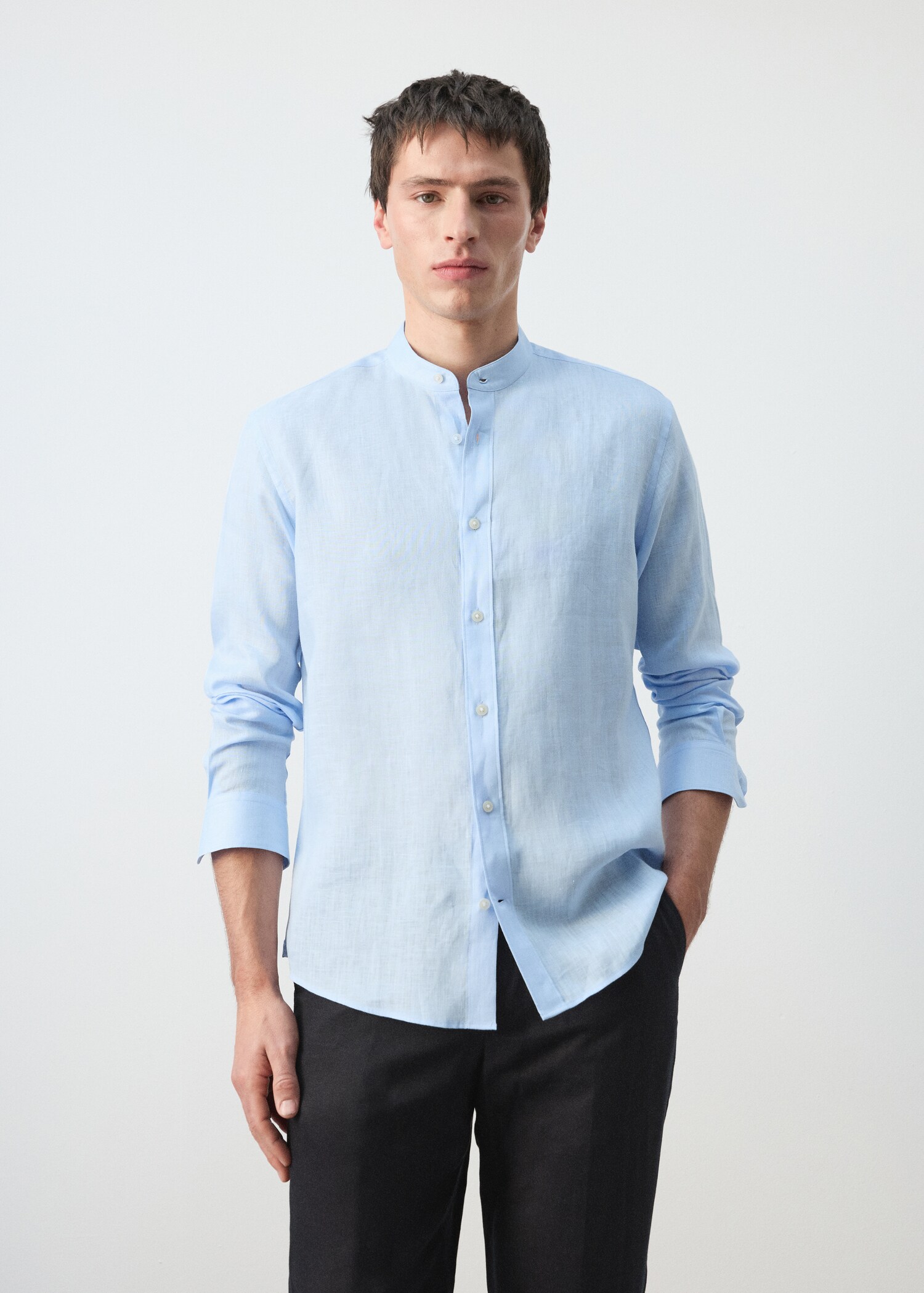 100% linen Mao collar shirt - Medium plane