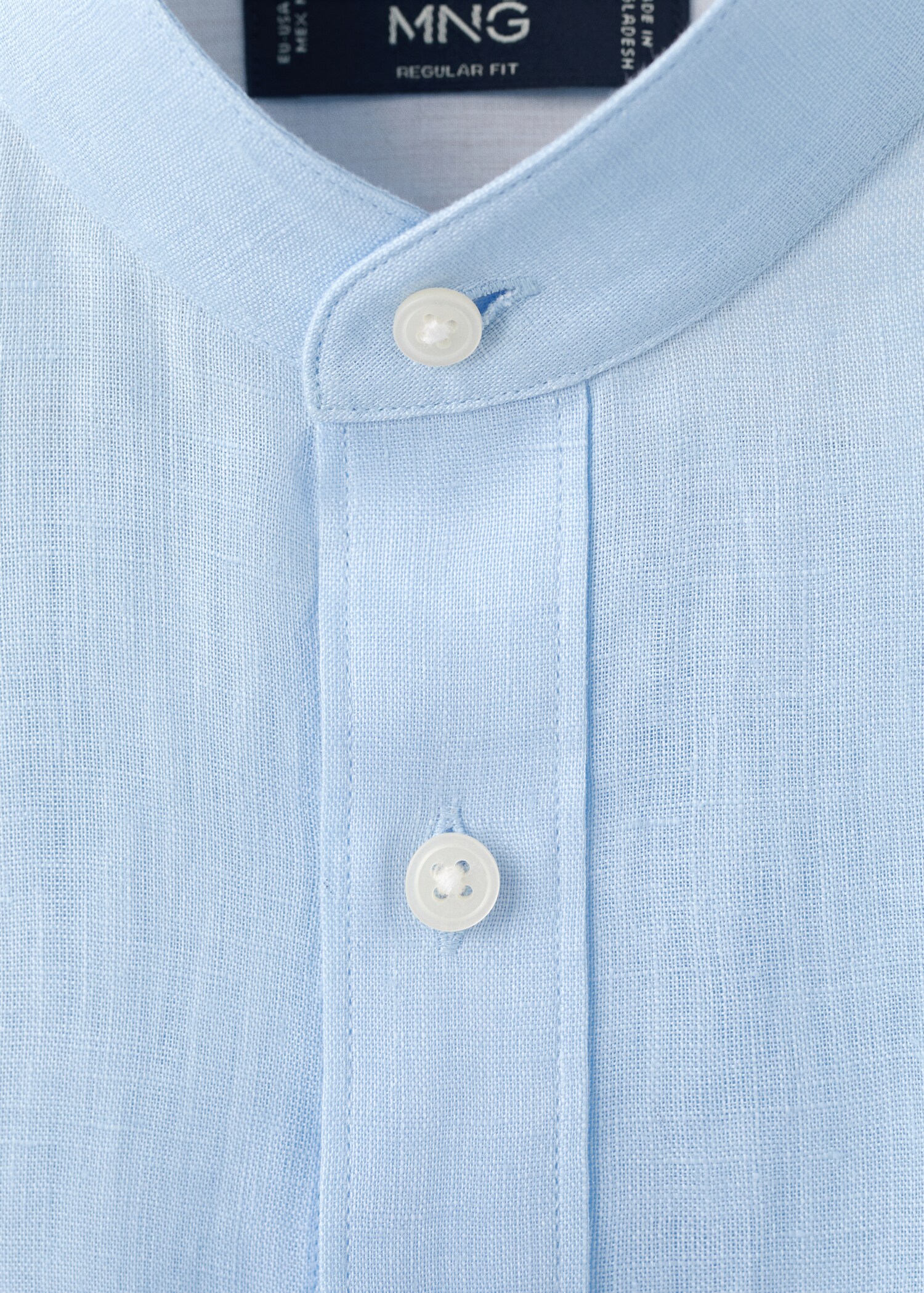 100% linen Mao collar shirt - Details of the article 0