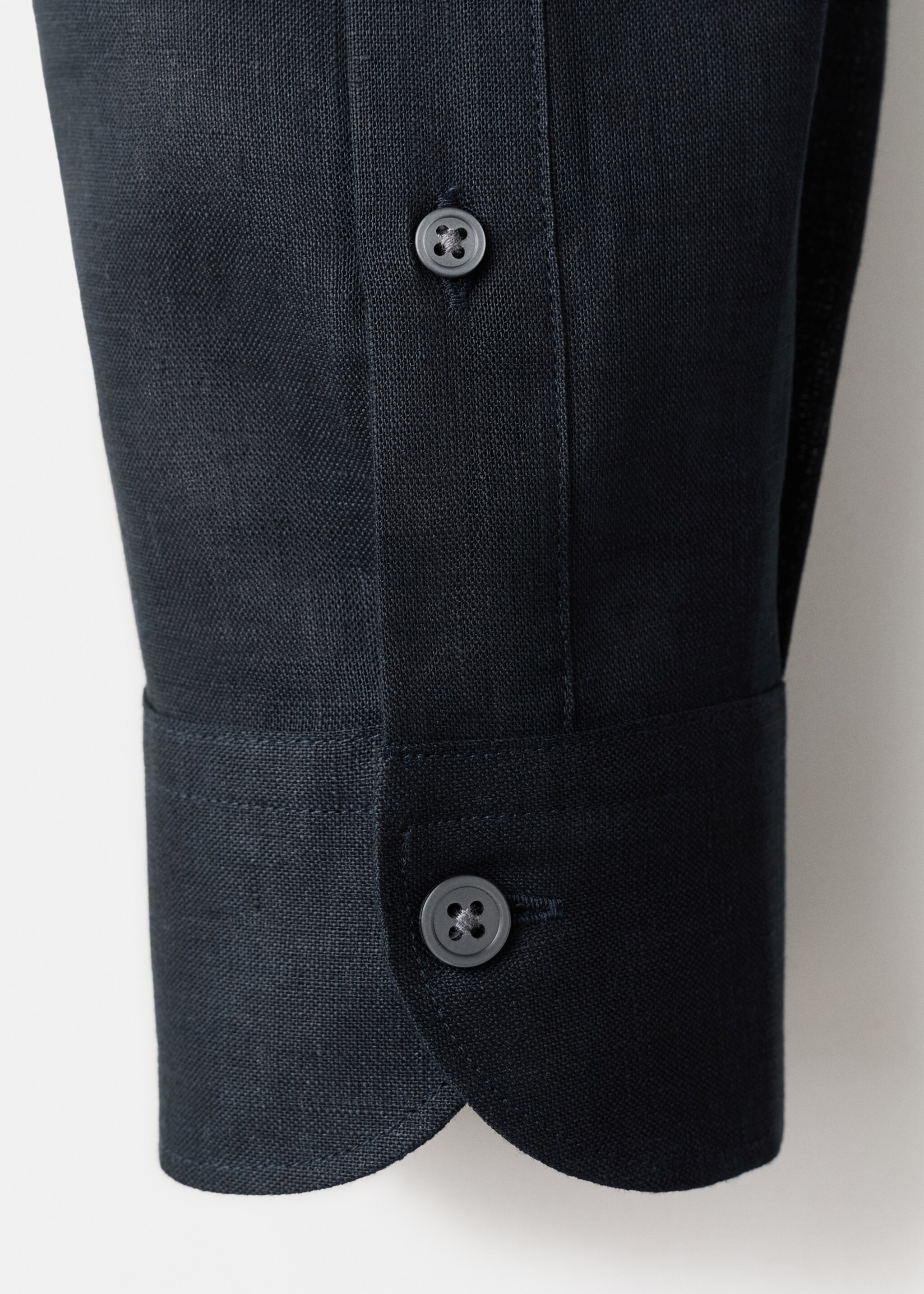 100% linen Mao collar shirt - Details of the article 8, Navy. Ref: 27075937-00.