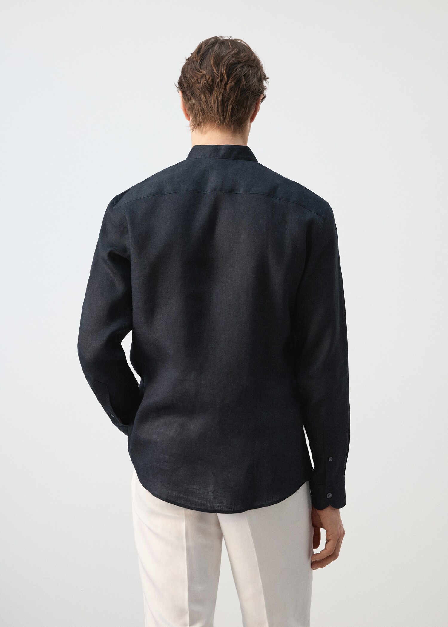 100% linen Mao collar shirt - Reverse of the article