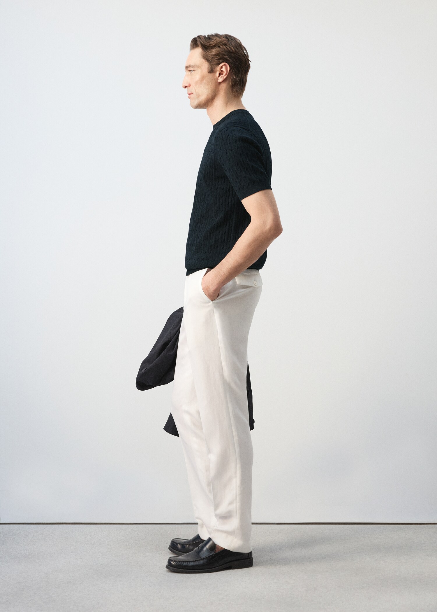 T-shirt maille torsadée 100 % coton - Détail de l'article 2