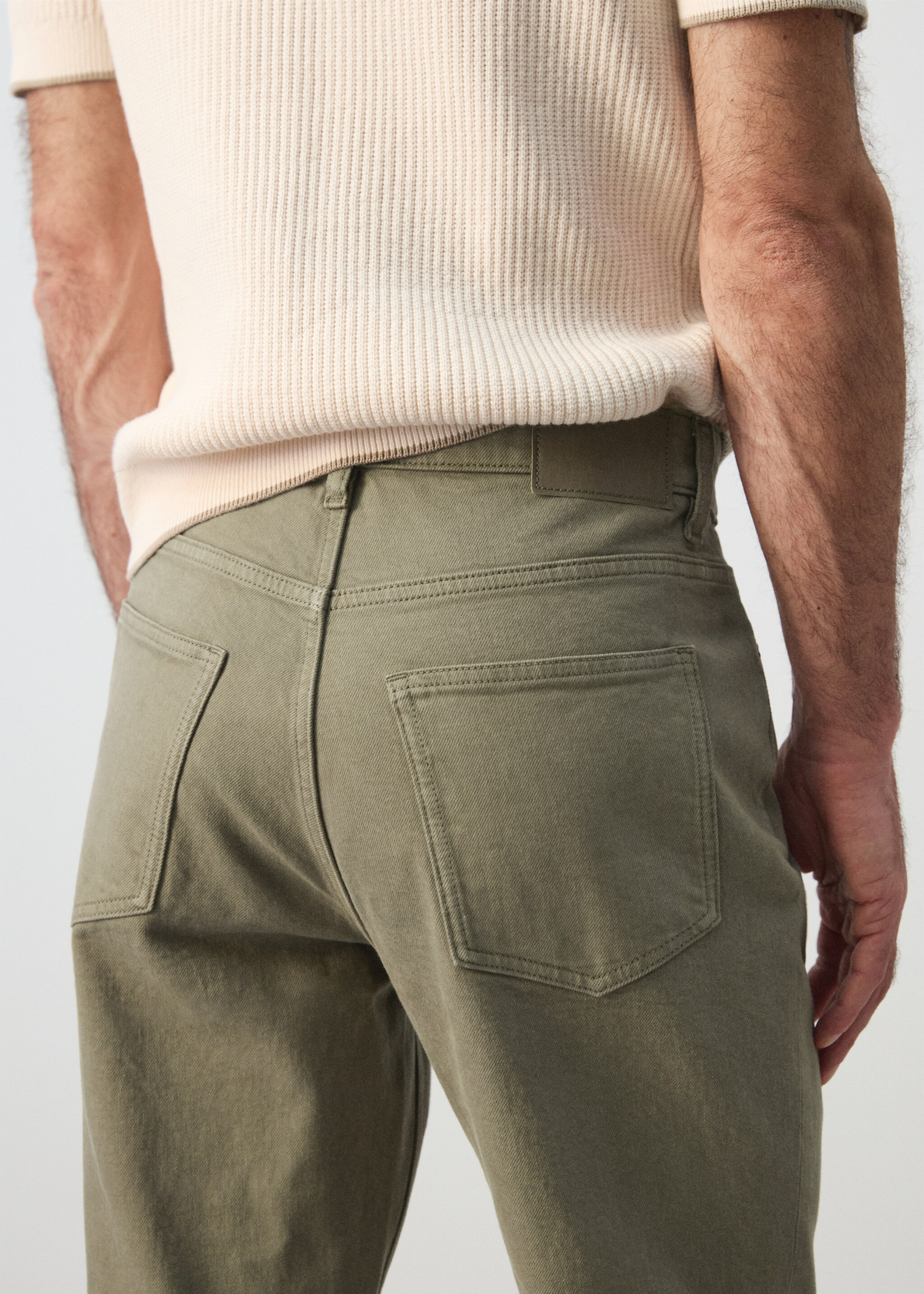 Ben cropped tapered-fit jeans - Details of the article 6, Khaki. Ref: 27075940-00.