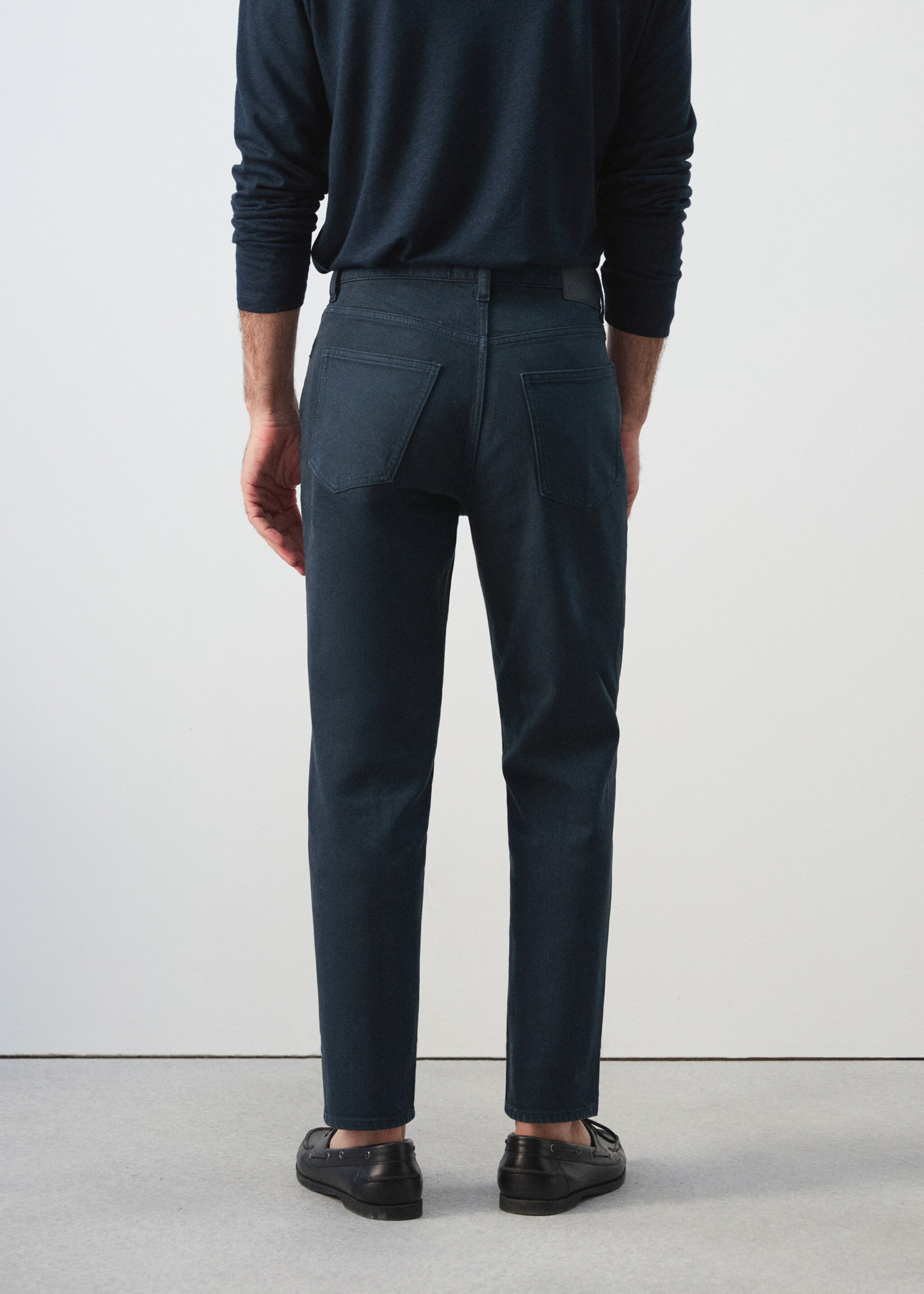 Ben cropped tapered-fit jeans - Reverse of the article, Navy. Ref: 27075940-00.