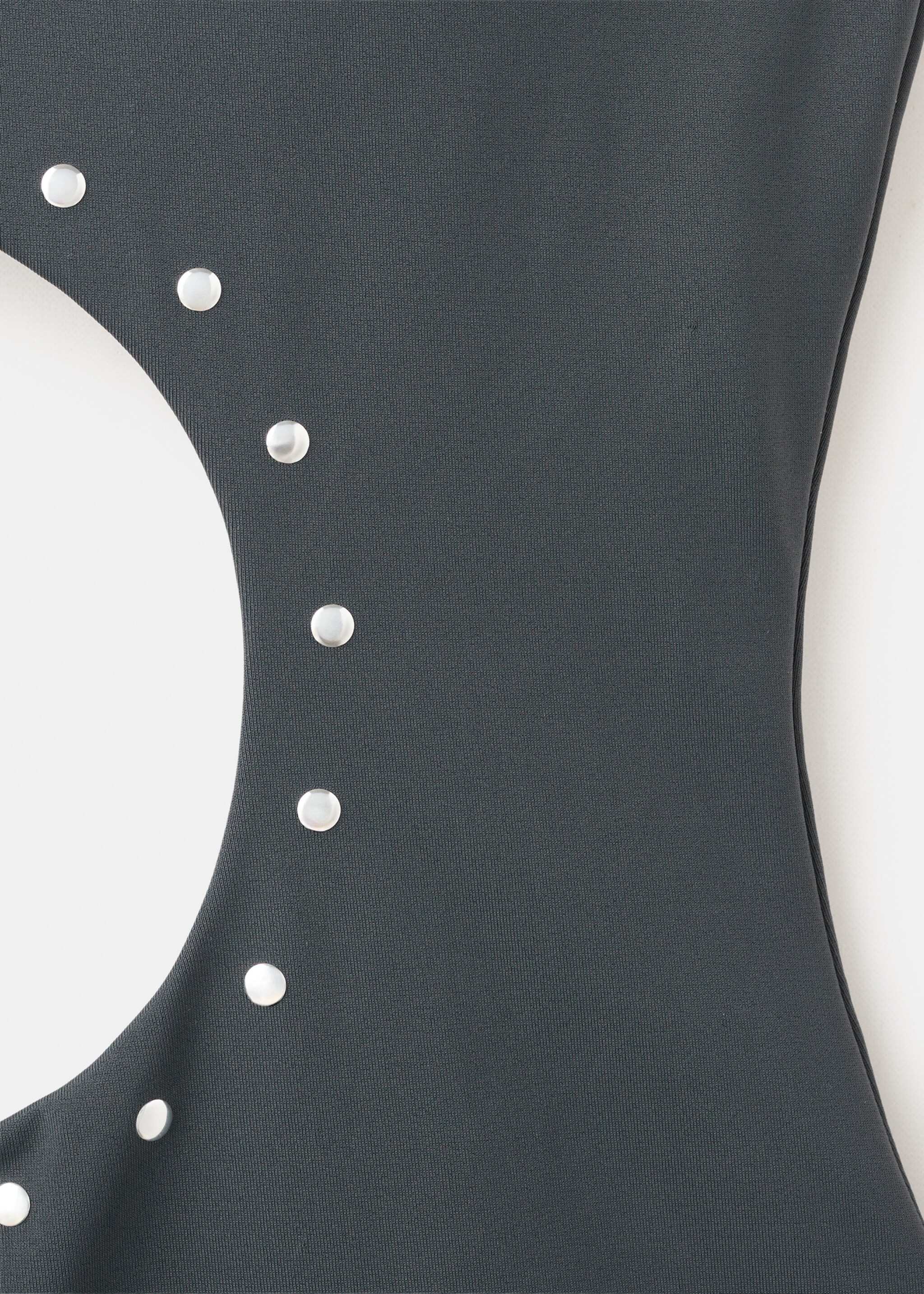 Asymmetric swimsuit with mid-rise bottoms - Details of the article 0, Charcoal. Ref: 27075945-00.